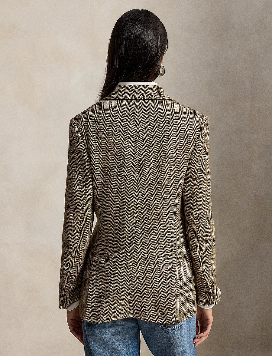 Polo Ralph Lauren - 5.9/1 LN SLK BLD HB-BLZ - blazers à fermeture droite - brown/cream herri - 3