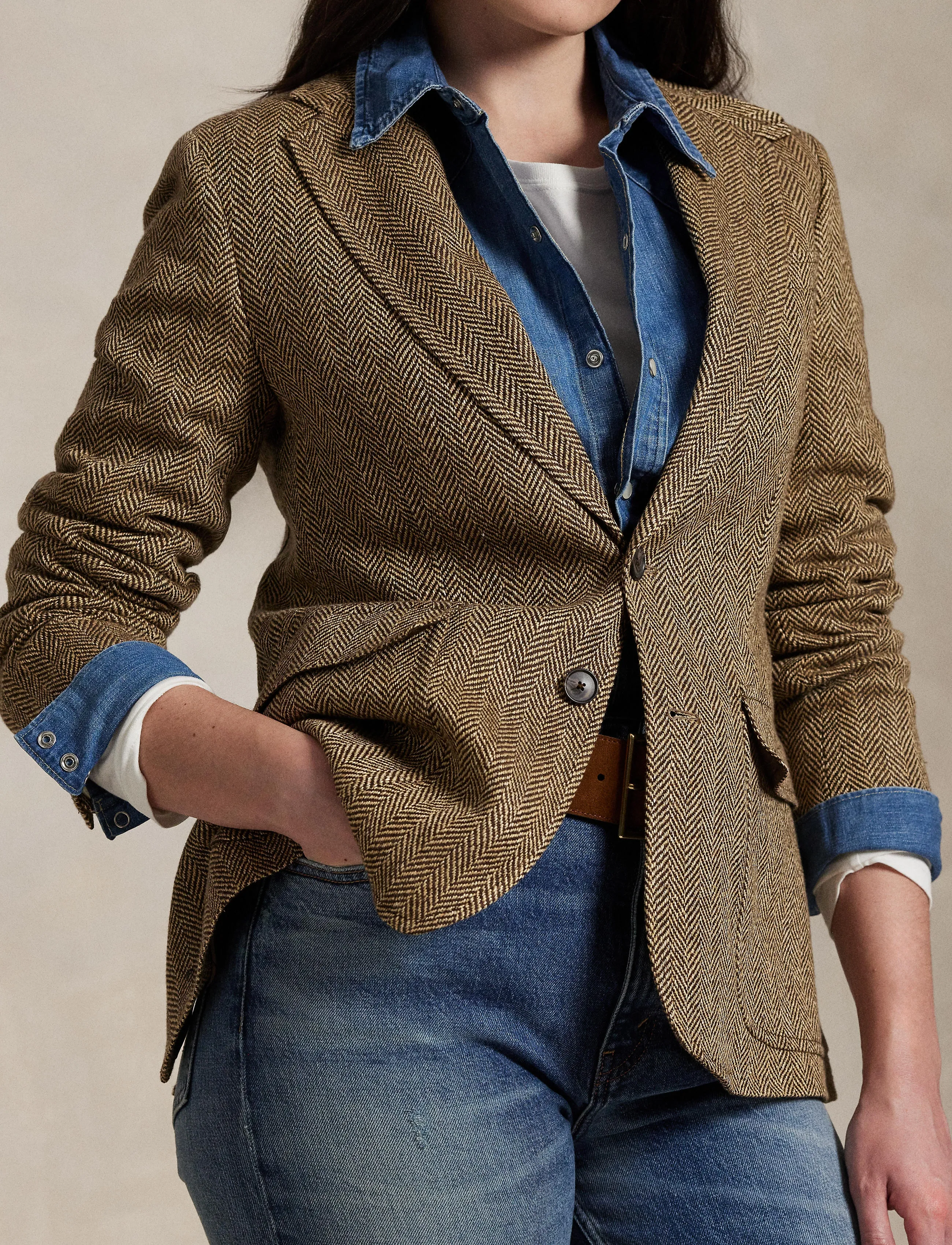 Polo Ralph Lauren Single-Breasted Herringbone Blazer – bild 7