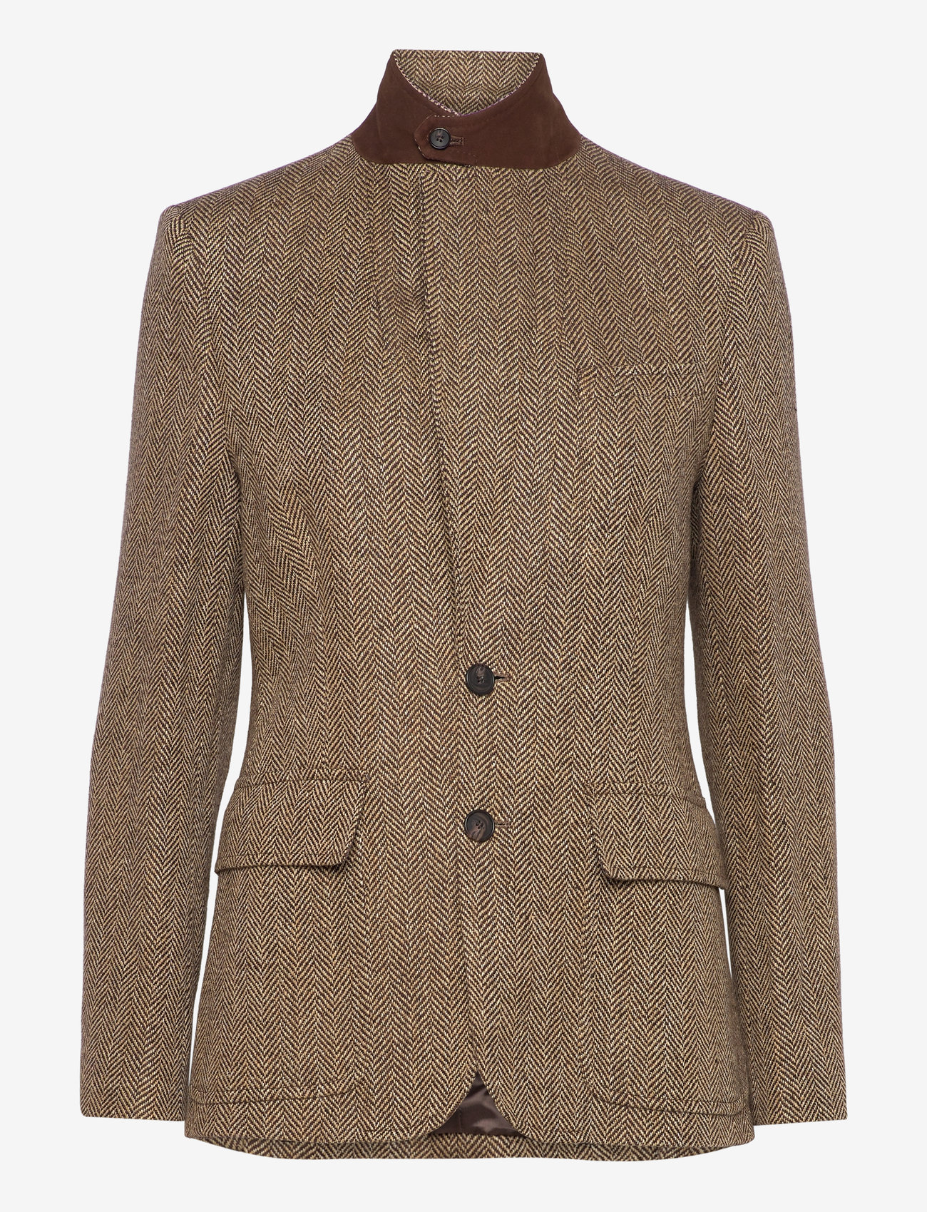 Polo Ralph Lauren - Herringbone Linen-Blend Blazer - einreihige blazer - brown/cream herri - 2