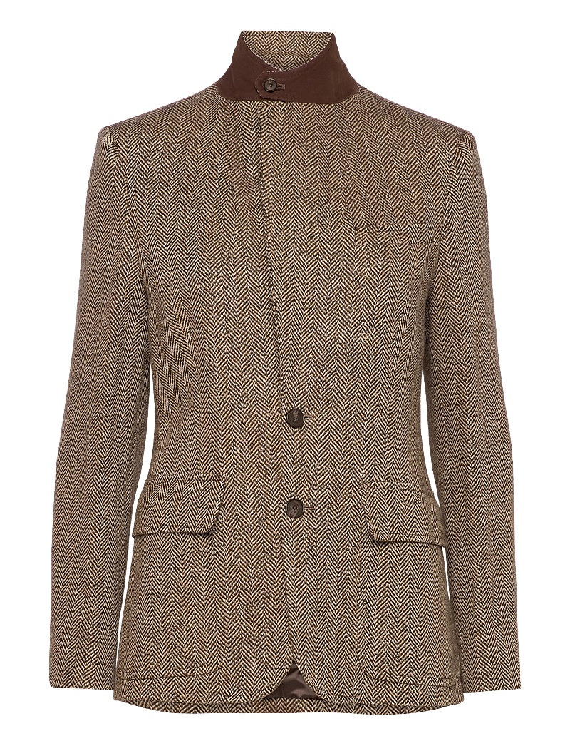 Polo Ralph Lauren - Herringbone Linen-Blend Blazer - einreihige blazer - brown/cream herri - 2