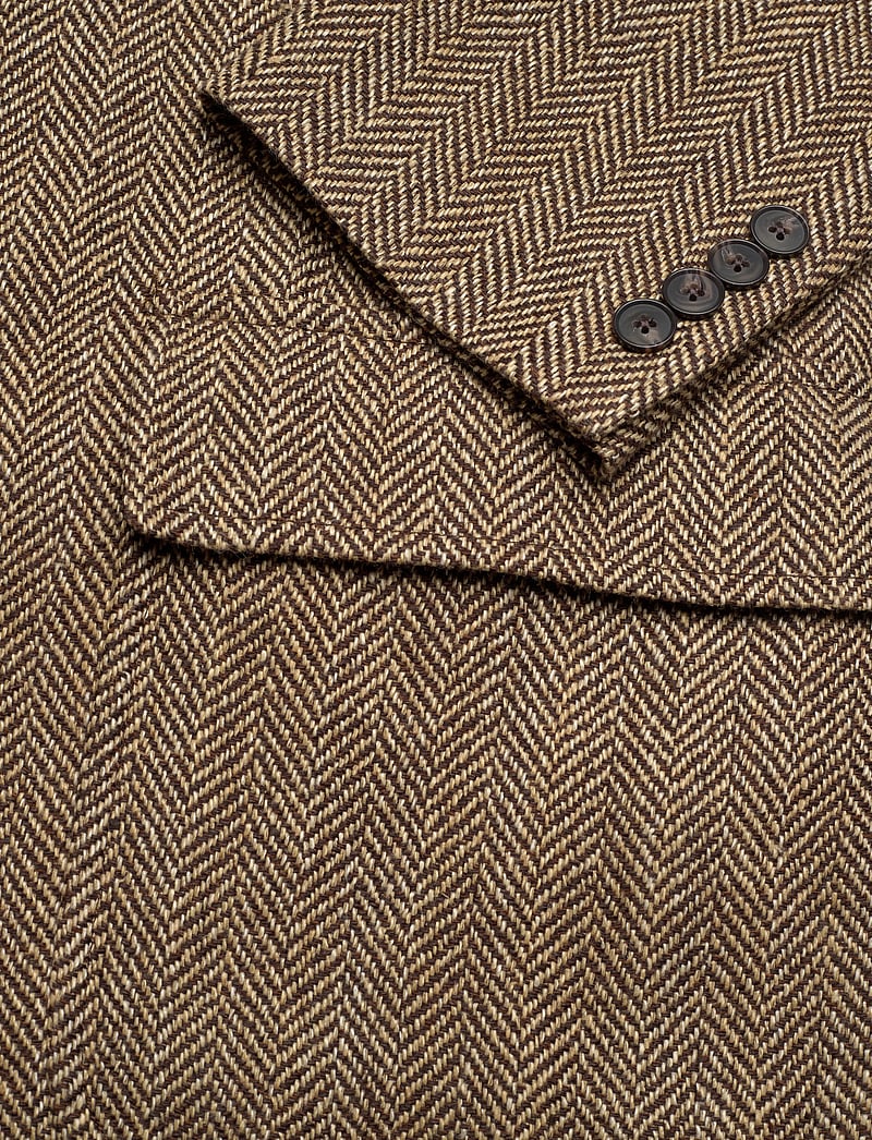 Polo Ralph Lauren - Herringbone Linen-Blend Blazer - einreihige blazer - brown/cream herri - 4