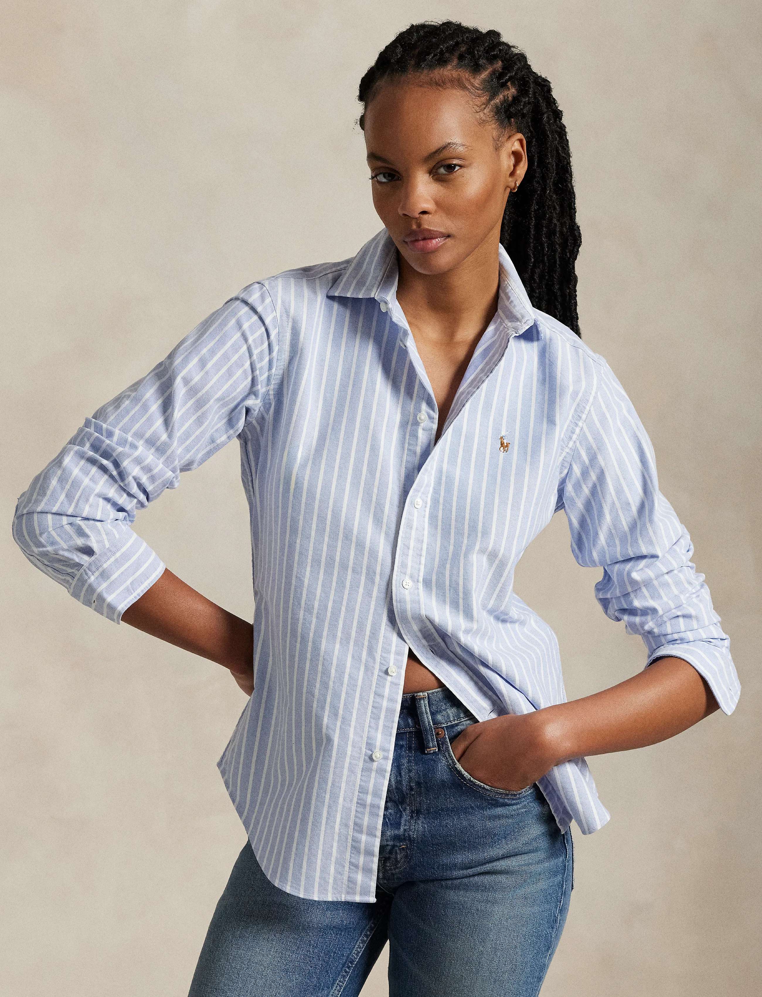 Polo Ralph Lauren Slim Fit Striped Oxford Shirt - Ralph Lauren - 1153 HARBOR ISLAN / blue