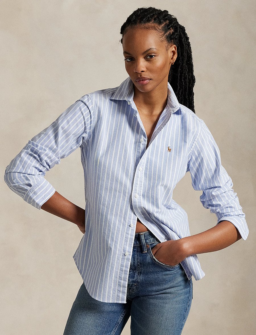 Polo Ralph Lauren - Slim Fit Striped Oxford Shirt - denimskjorter - 1153 harbor islan - 0