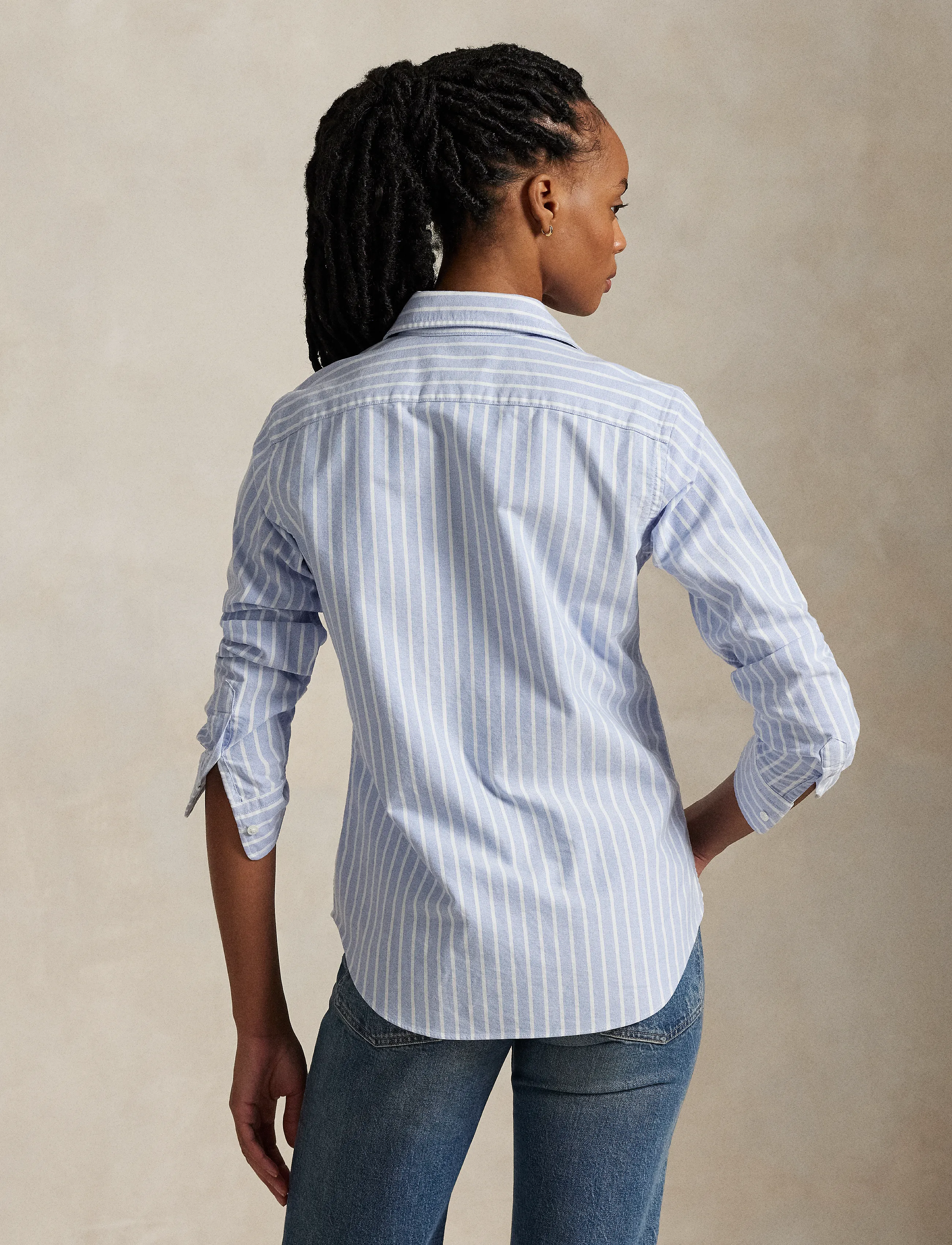Polo Ralph Lauren - Slim Fit Striped Oxford Shirt - denimskjorter - 1153 harbor islan - 3