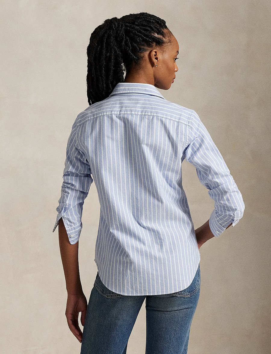 Polo Ralph Lauren - Slim Fit Striped Oxford Shirt - denimskjorter - 1153 harbor islan - 3