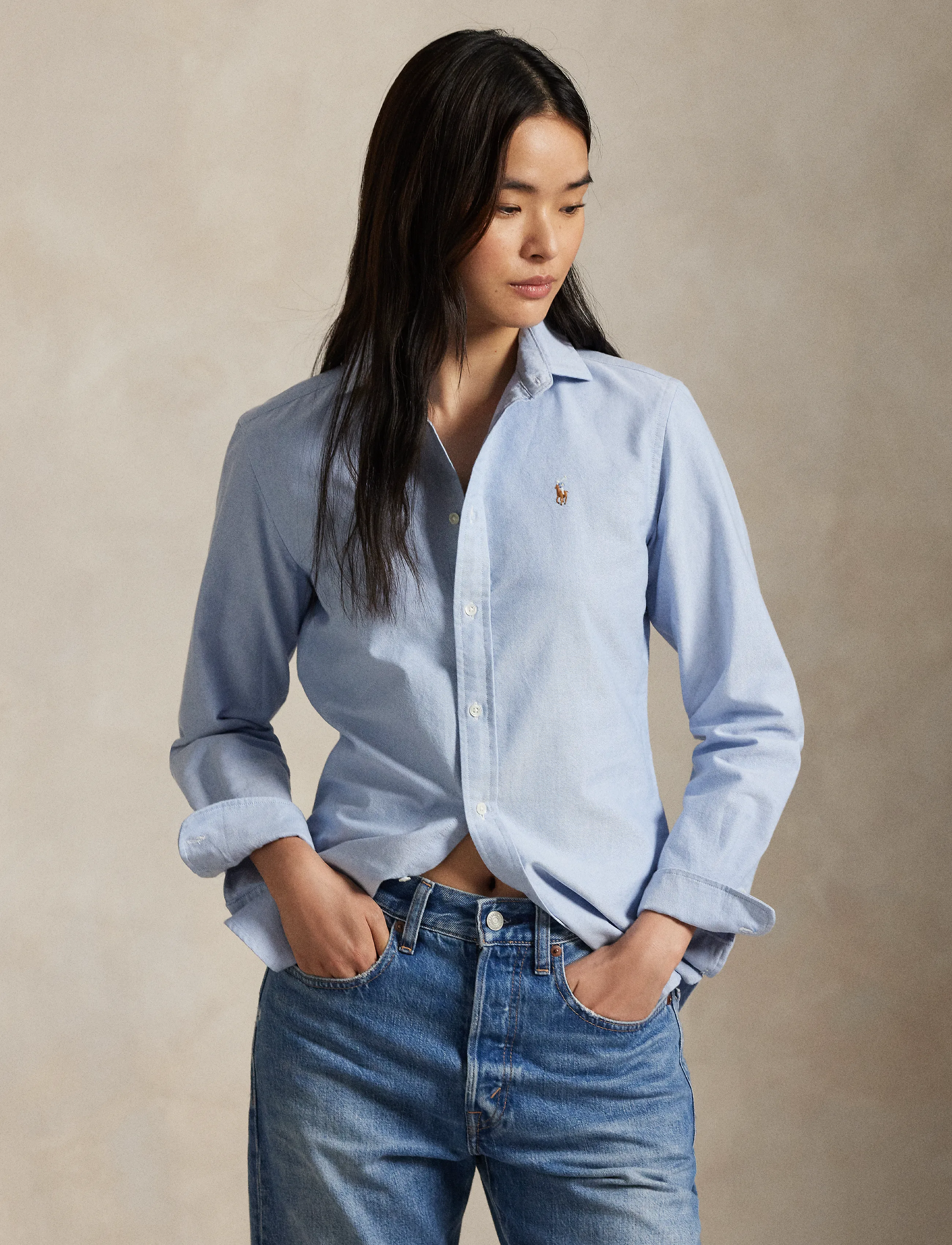 Polo Ralph Lauren Slim Fit Striped Oxford Shirt - Ralph Lauren - BSR BLUE / blue