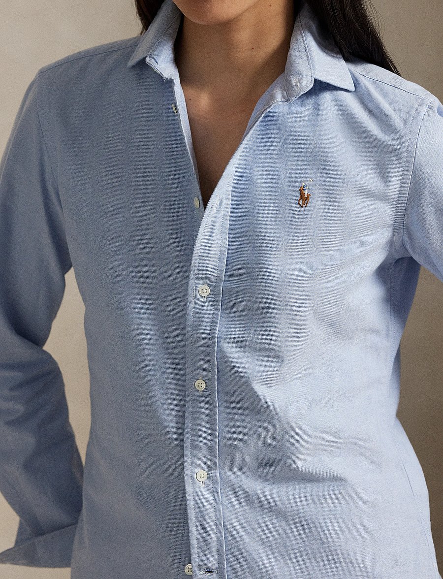Polo Ralph Lauren - Slim Fit Striped Oxford Shirt - denimskjorter - bsr blue - 4