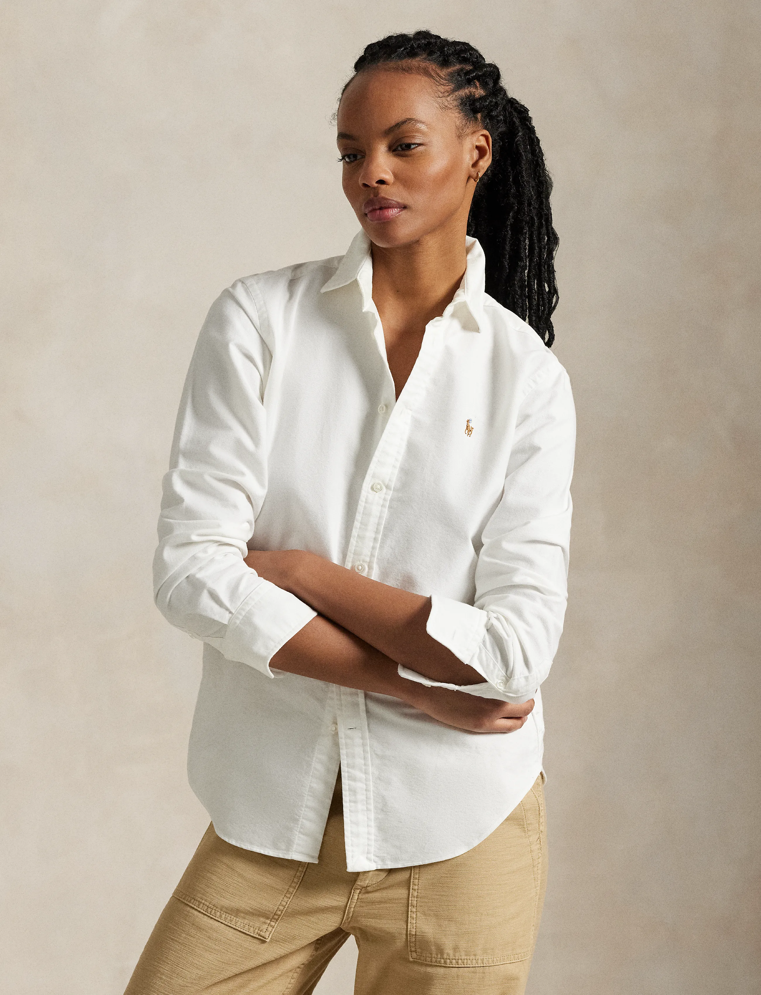 Polo Ralph Lauren Slim Fit Striped Oxford Shirt - Kauluspaidat - BSR WHITE / white