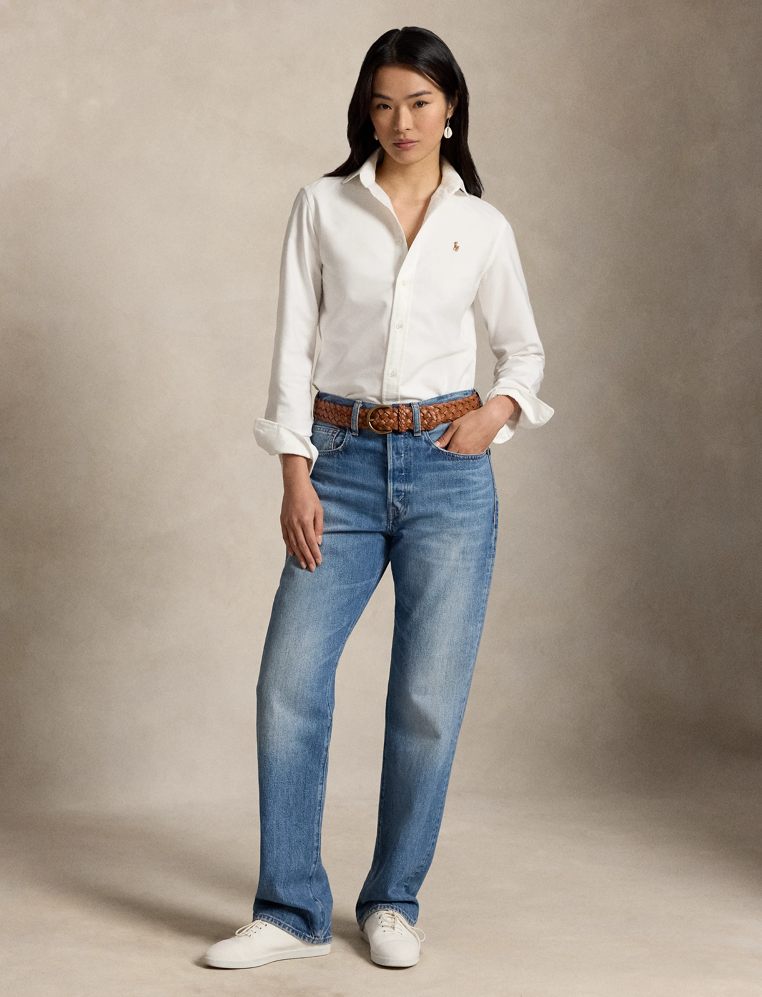 Polo Ralph Lauren - 40/1 CTN OXFORD-LSL-BFS - chemises en jeans - bsr white - 4