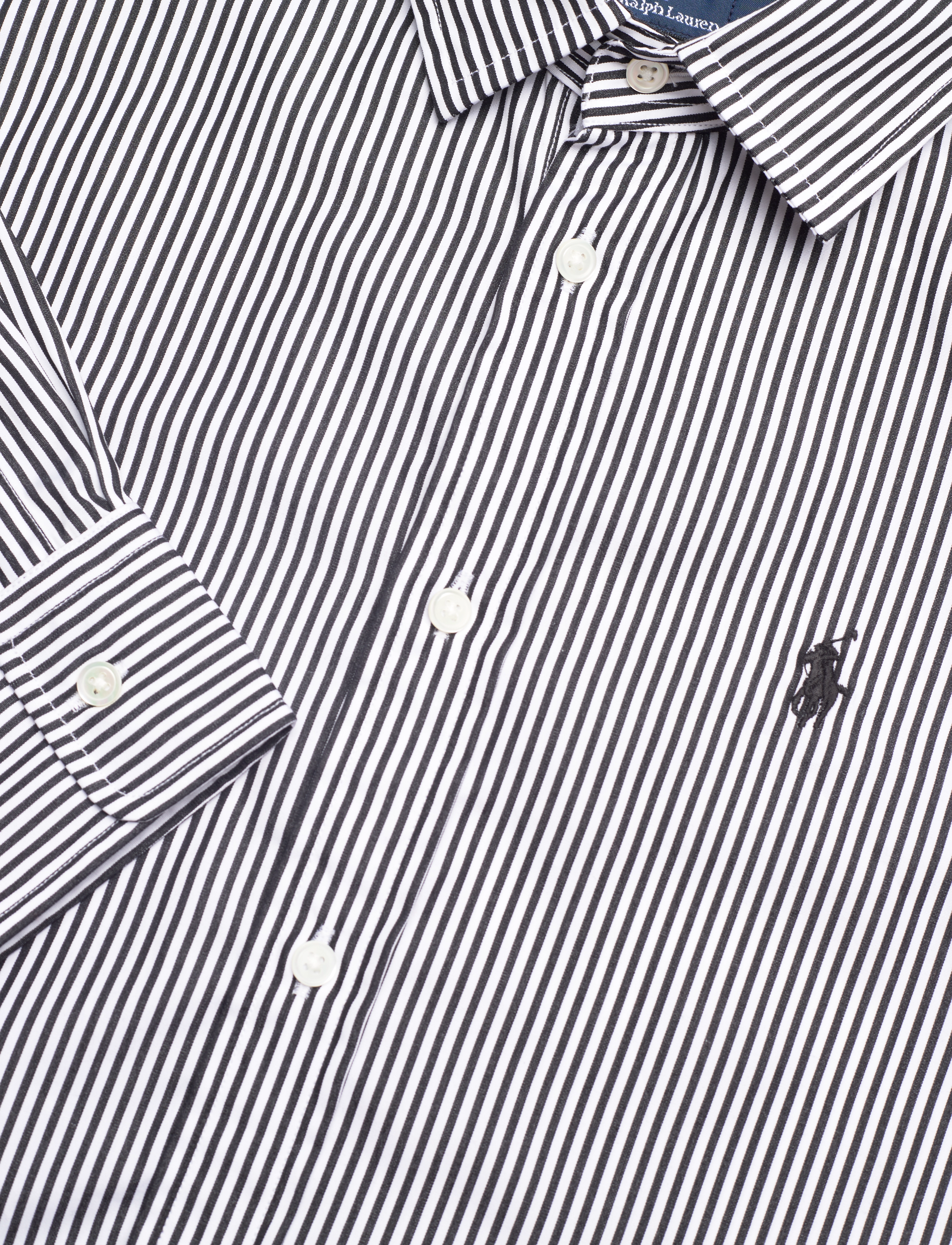 Polo Ralph Lauren - Slim Fit Striped Cotton Shirt - denimskjorter - 1322b white/polo - 3