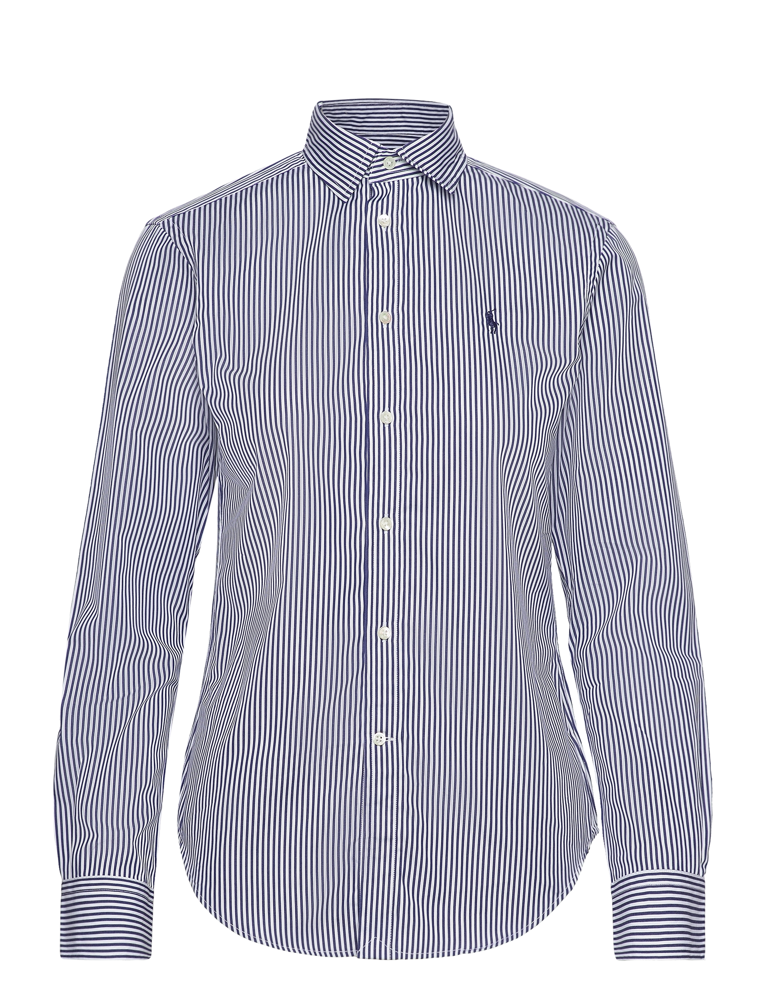 Polo Ralph Lauren Slim Fit Striped Cotton Shirt - Skjorter - 1322 WHITE/ FALL / blue
