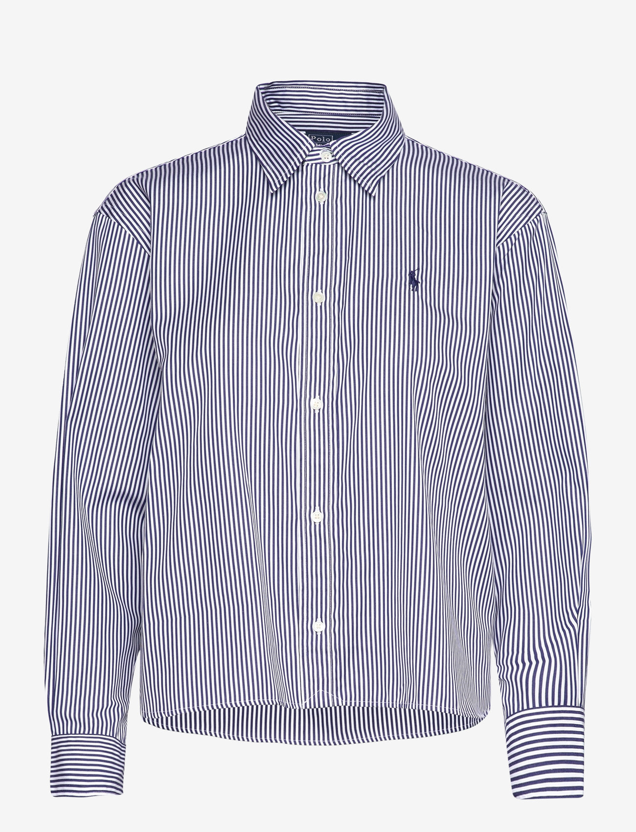 Polo Ralph Lauren - Cropped Boxy Striped Cotton Shirt - pitkähihaiset paidat - 1322 white/ fall - 1