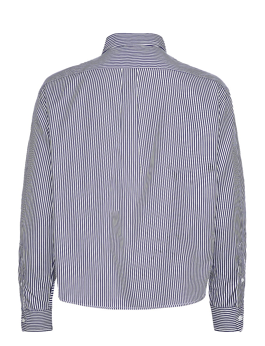 Polo Ralph Lauren - Cropped Boxy Striped Cotton Shirt - chemises à manches longues - 1322 white/ fall - 2