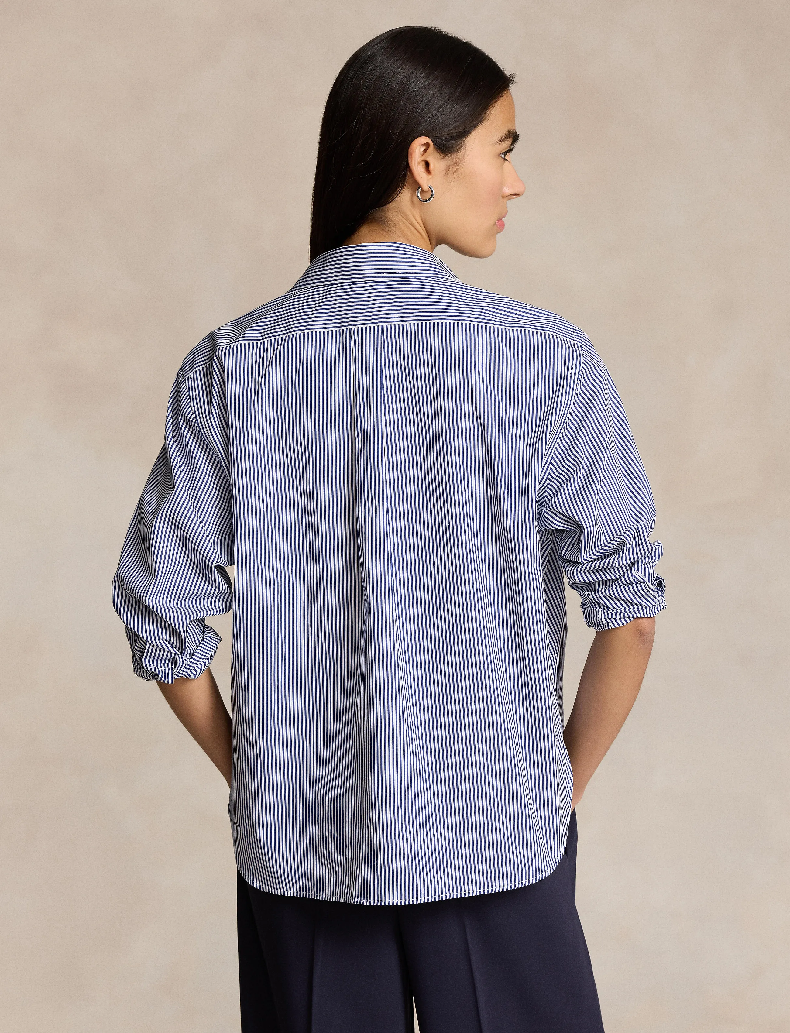 Polo Ralph Lauren - Cropped Boxy Striped Cotton Shirt - chemises à manches longues - 1322 white/ fall - 3