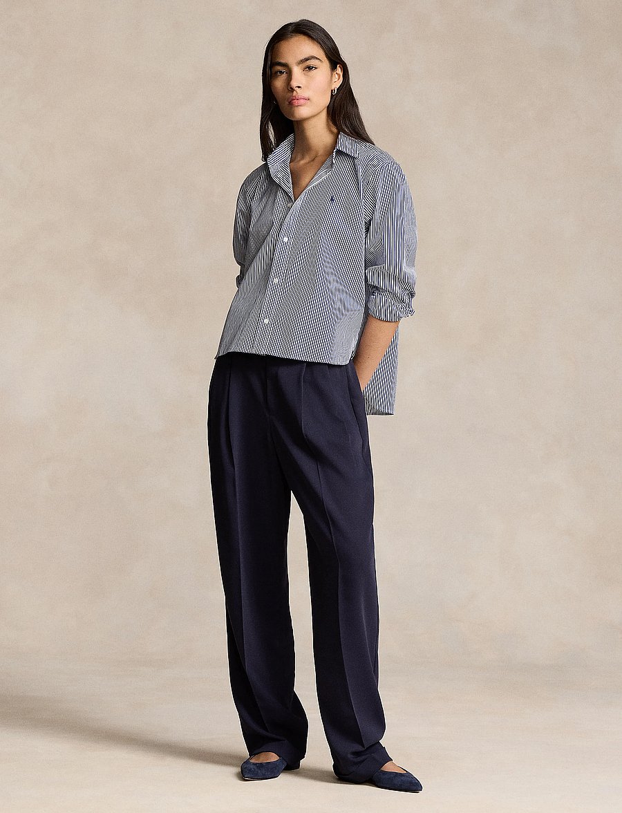 Polo Ralph Lauren - Cropped Boxy Striped Cotton Shirt - chemises à manches longues - 1322 white/ fall - 5