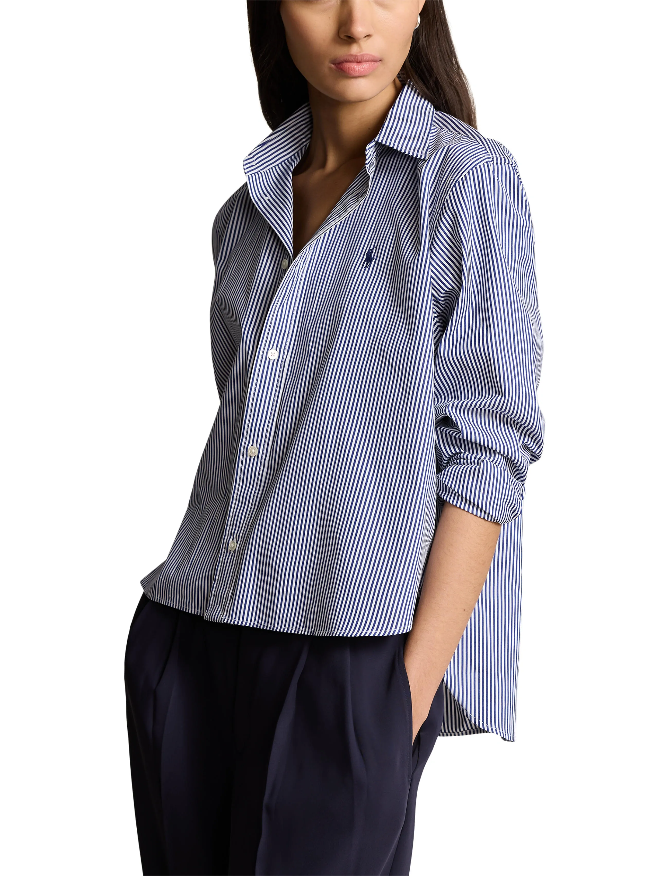 Polo Ralph Lauren Cropped Boxy Striped Cotton Shirt skjortor dam – bild 5