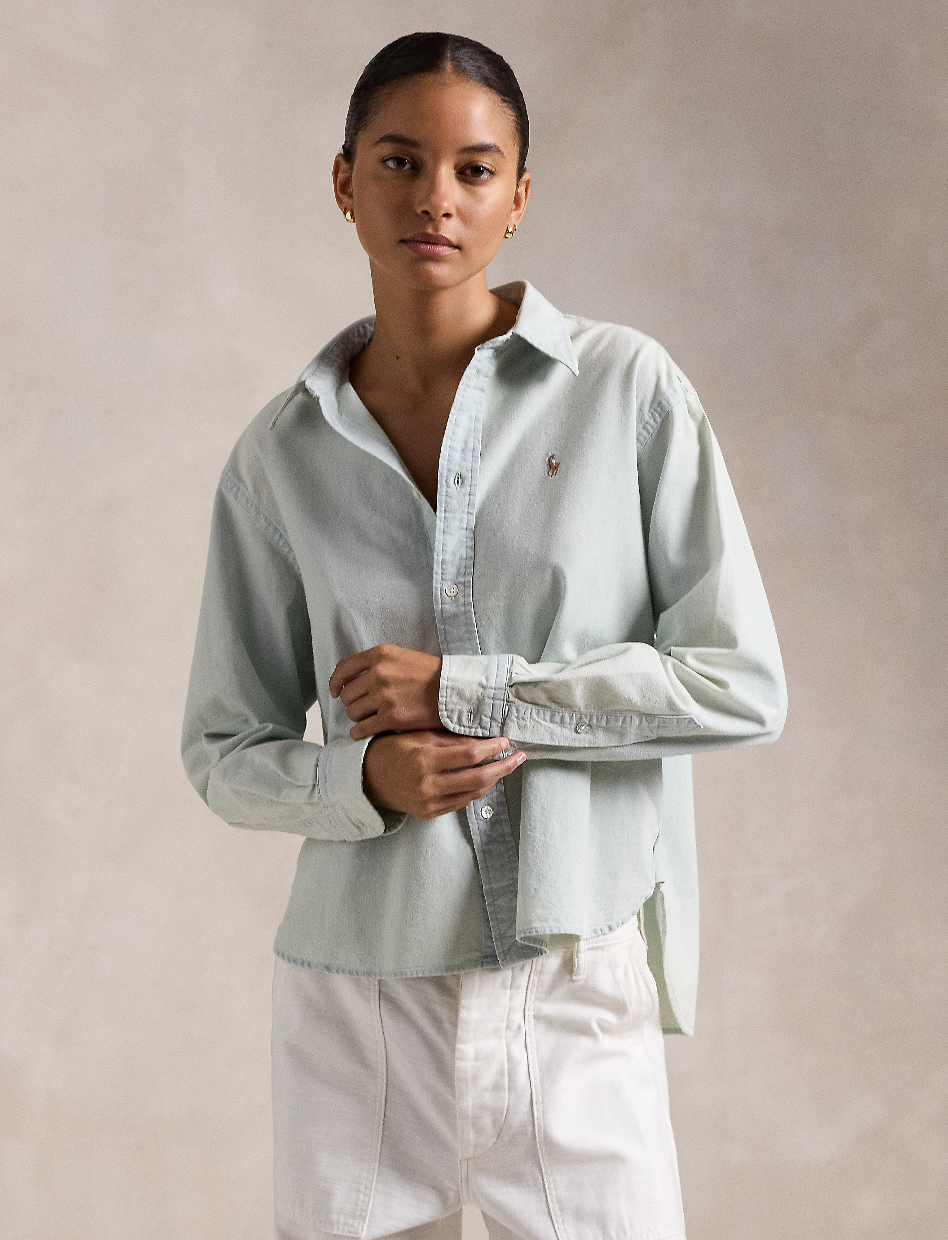 Polo Ralph Lauren Cropped Boxy Chambray Shirt - Hemden - CHAMBRAY / blue