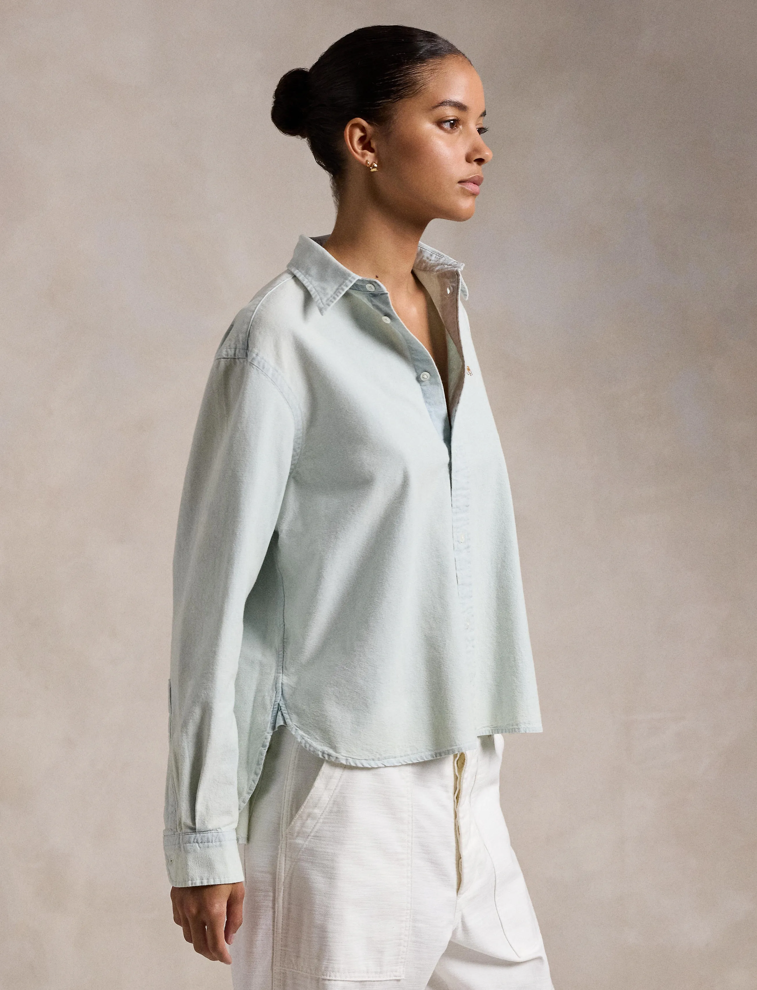 Polo Ralph Lauren - Cropped Boxy Chambray Shirt - chemises en jeans - chambray - 3