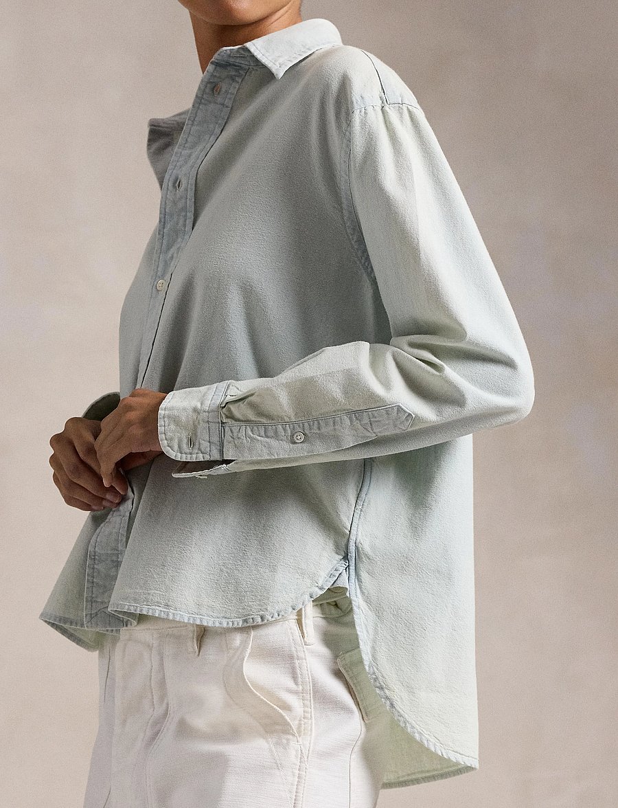 Polo Ralph Lauren - Cropped Boxy Chambray Shirt - chemises en jeans - chambray - 4