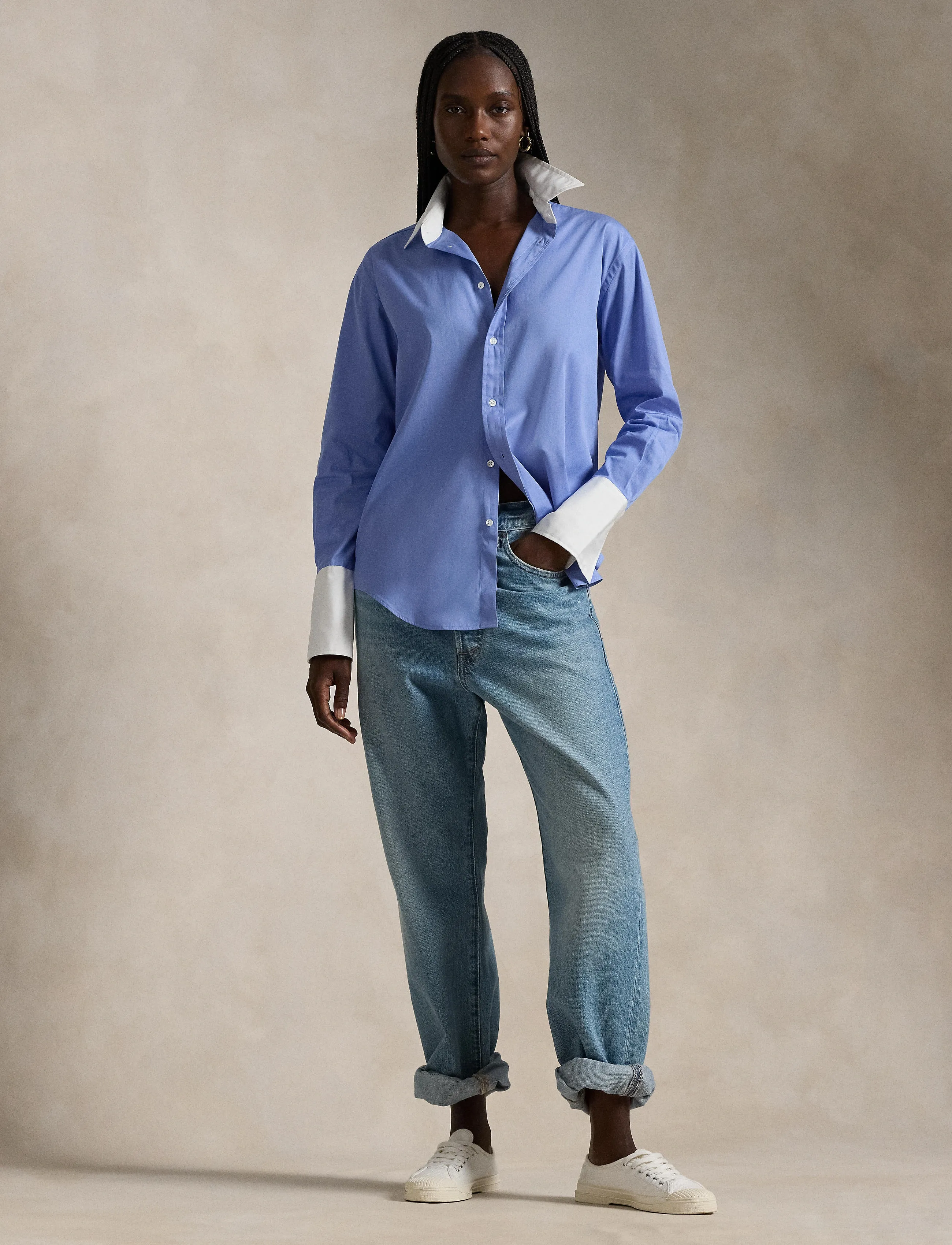 Polo Ralph Lauren Extended-Cuff Cotton Shirt - Hemden - CHOPIN BLUE / blue