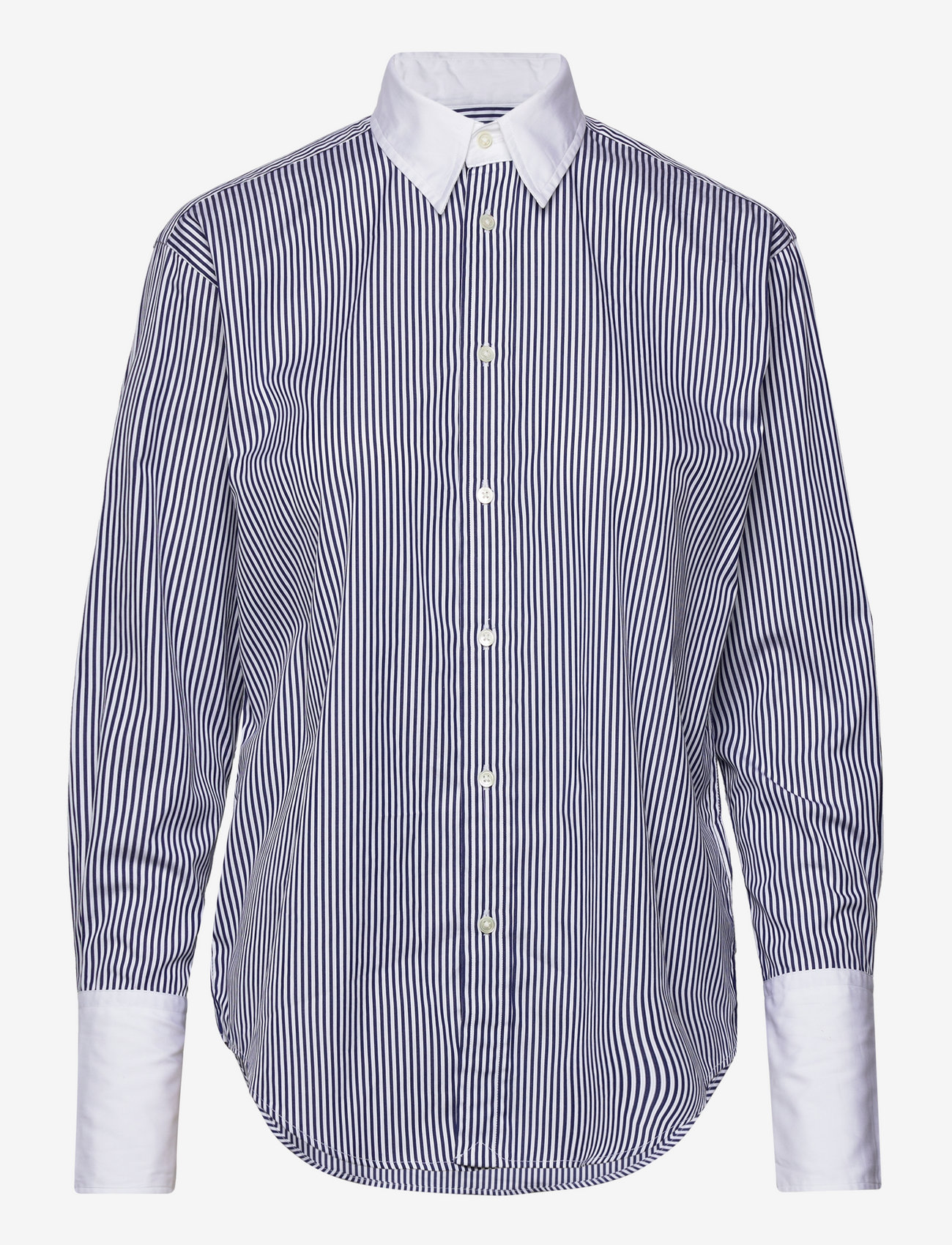 Polo Ralph Lauren - Extended-Cuff Striped Cotton Shirt - långärmade skjortor - 1322 white/ fall - 1