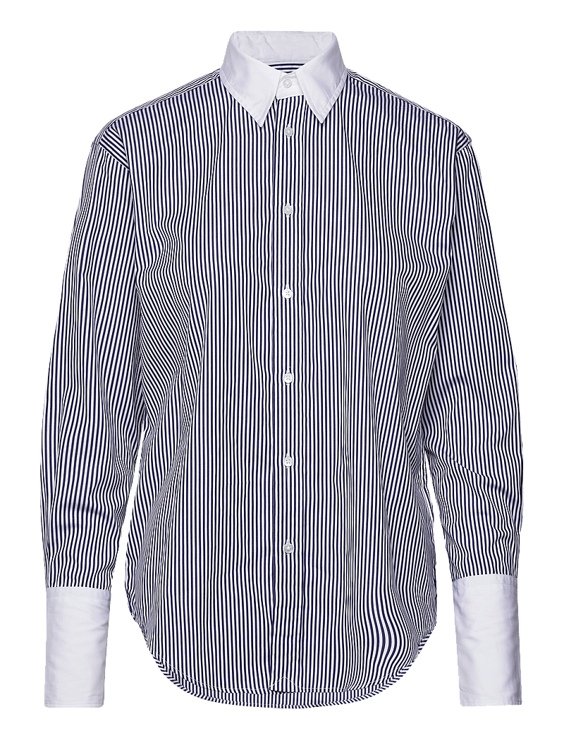 Polo Ralph Lauren - Extended-Cuff Striped Cotton Shirt - jeansskjortor - 1322 white/ fall - 1