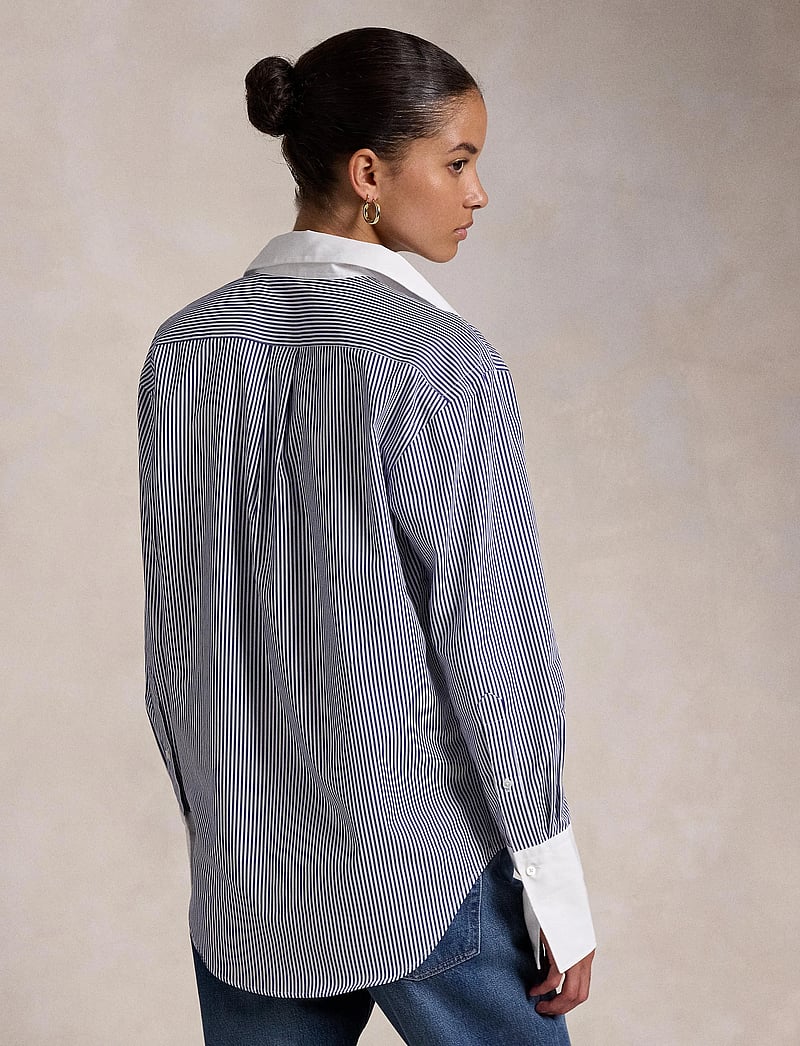 Polo Ralph Lauren - Extended-Cuff Striped Cotton Shirt - jeansskjortor - 1322 white/ fall - 3