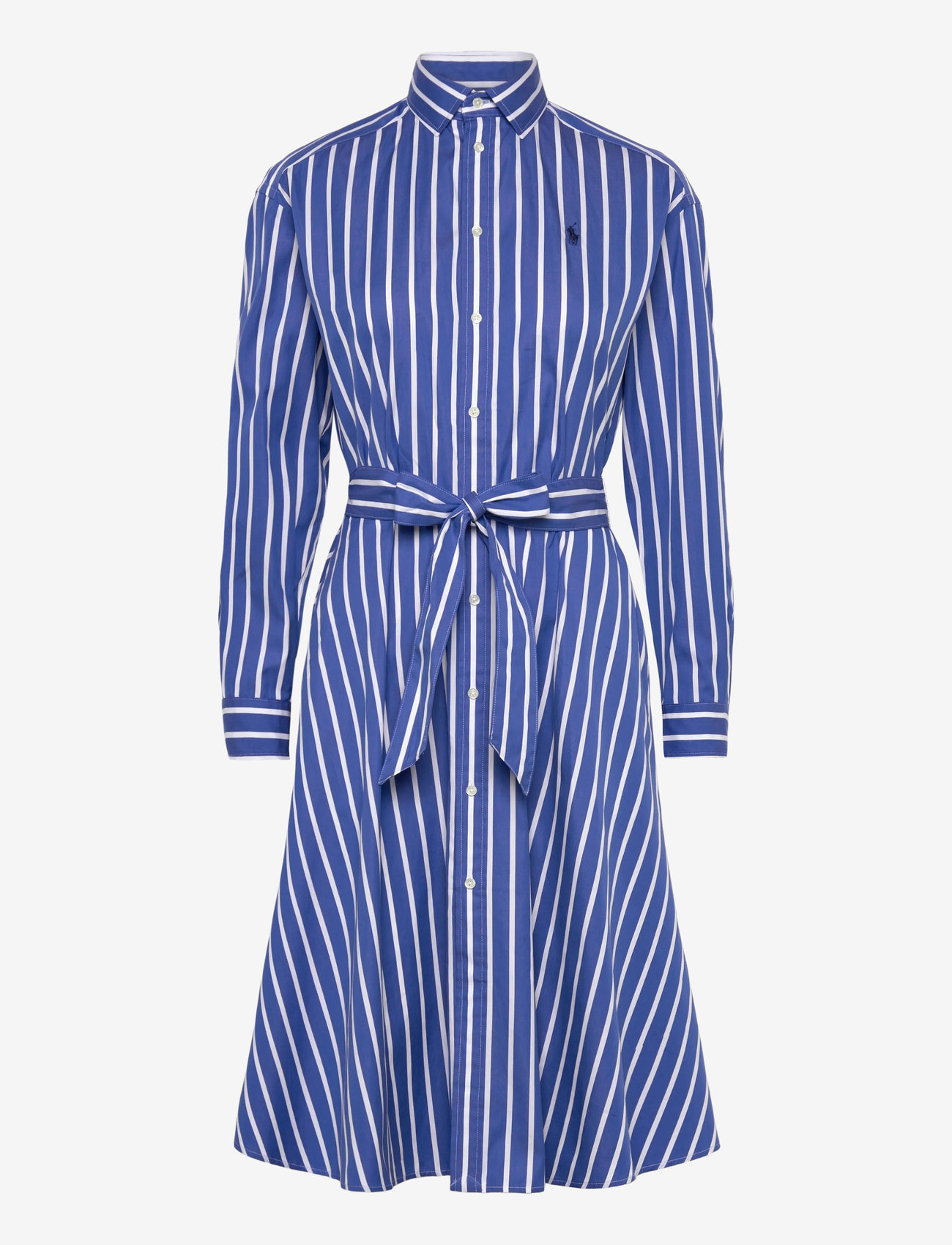Polo Ralph Lauren - Belted Wide-Stripe Cotton Shirtdress - skjortklänningar - 5170 blue/white - 0