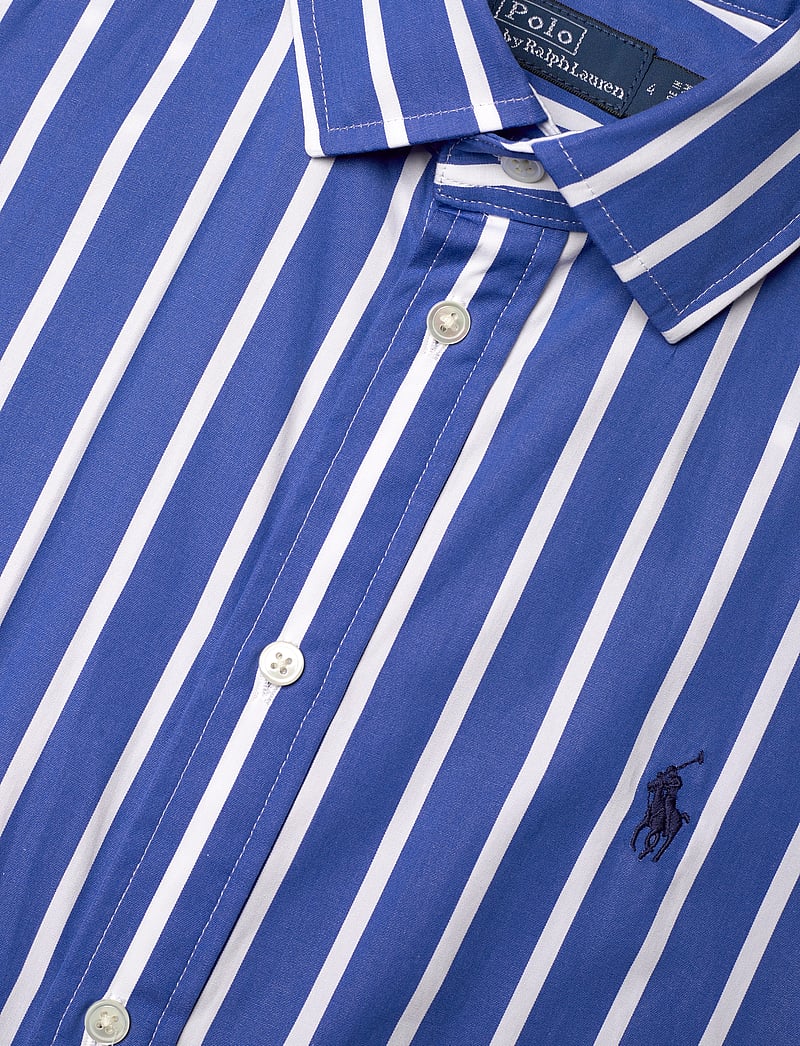 Polo Ralph Lauren - Belted Wide-Stripe Cotton Shirtdress - skjortklänningar - 5170 blue/white - 2