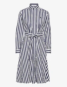 Belted Wide-Stripe Cotton Shirtdress, Polo Ralph Lauren