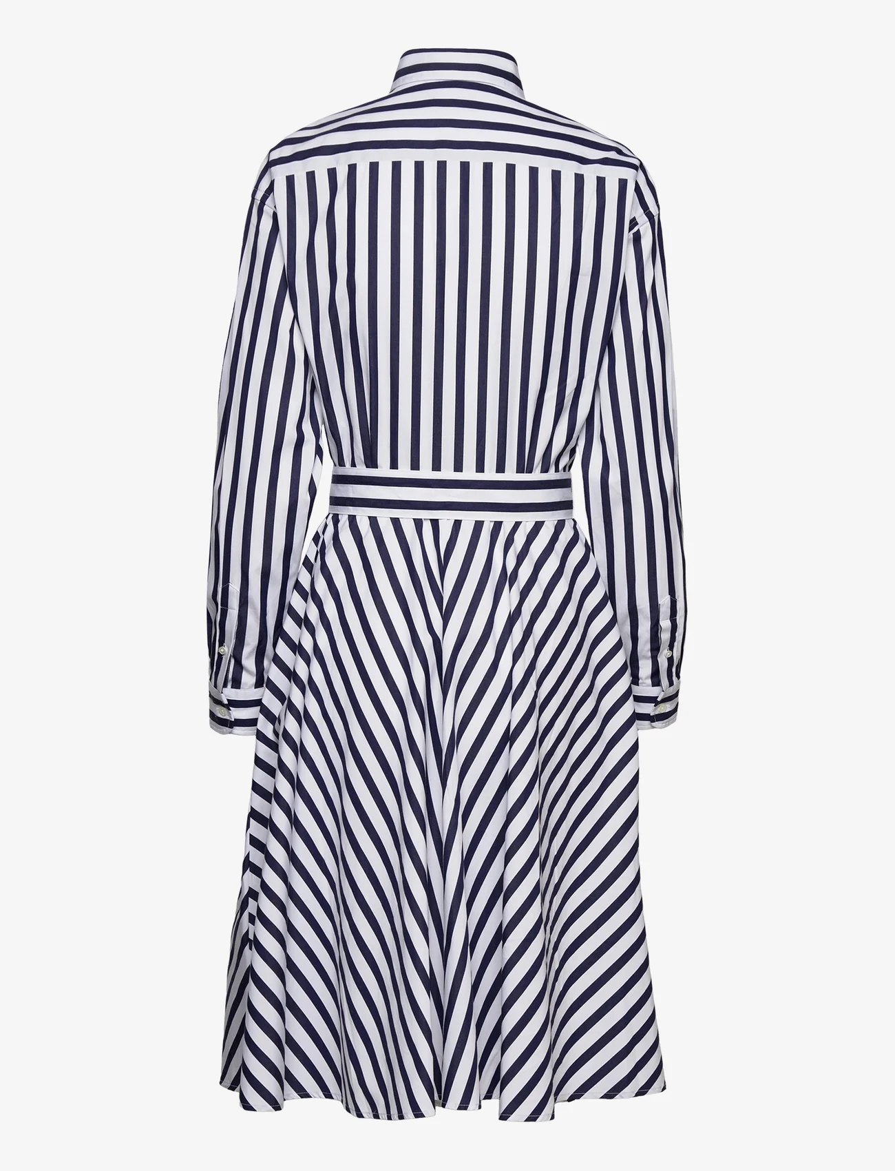 Polo Ralph Lauren - Belted Wide-Stripe Cotton Shirtdress - särkkleidid - 970a navy/white - 1