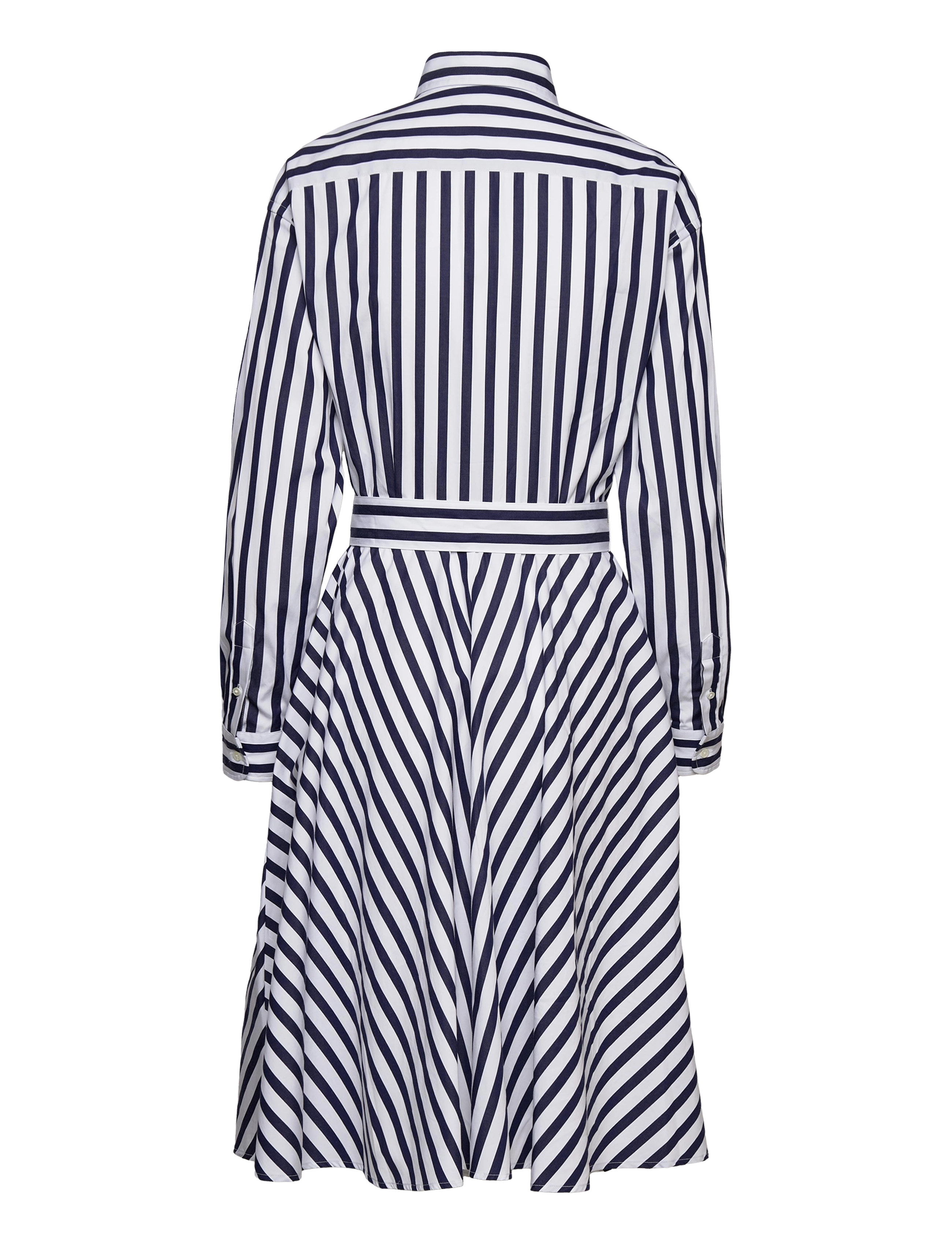 Polo Ralph Lauren - Belted Wide-Stripe Cotton Shirtdress - marškinių tipo suknelės - 970a navy/white - 2