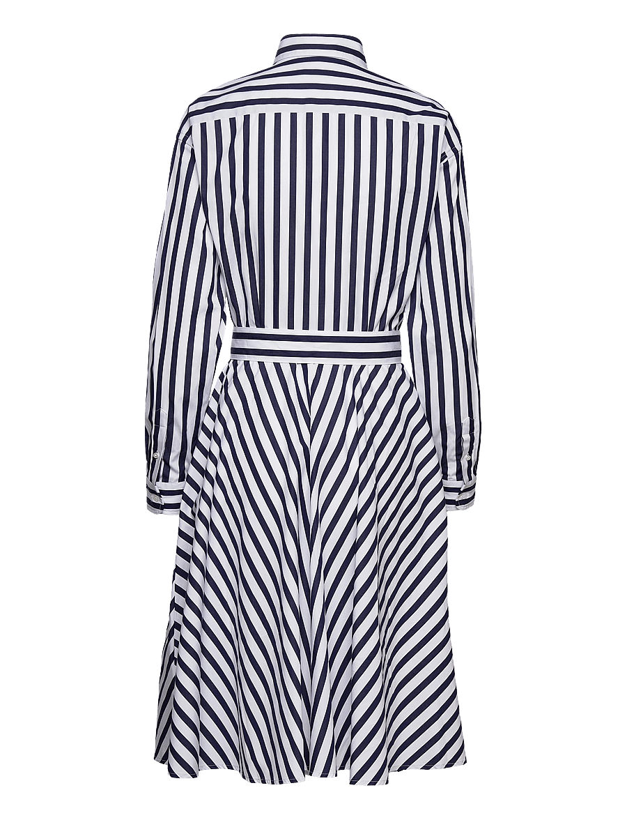 Polo Ralph Lauren - Belted Wide-Stripe Cotton Shirtdress - marškinių tipo suknelės - 970a navy/white - 2