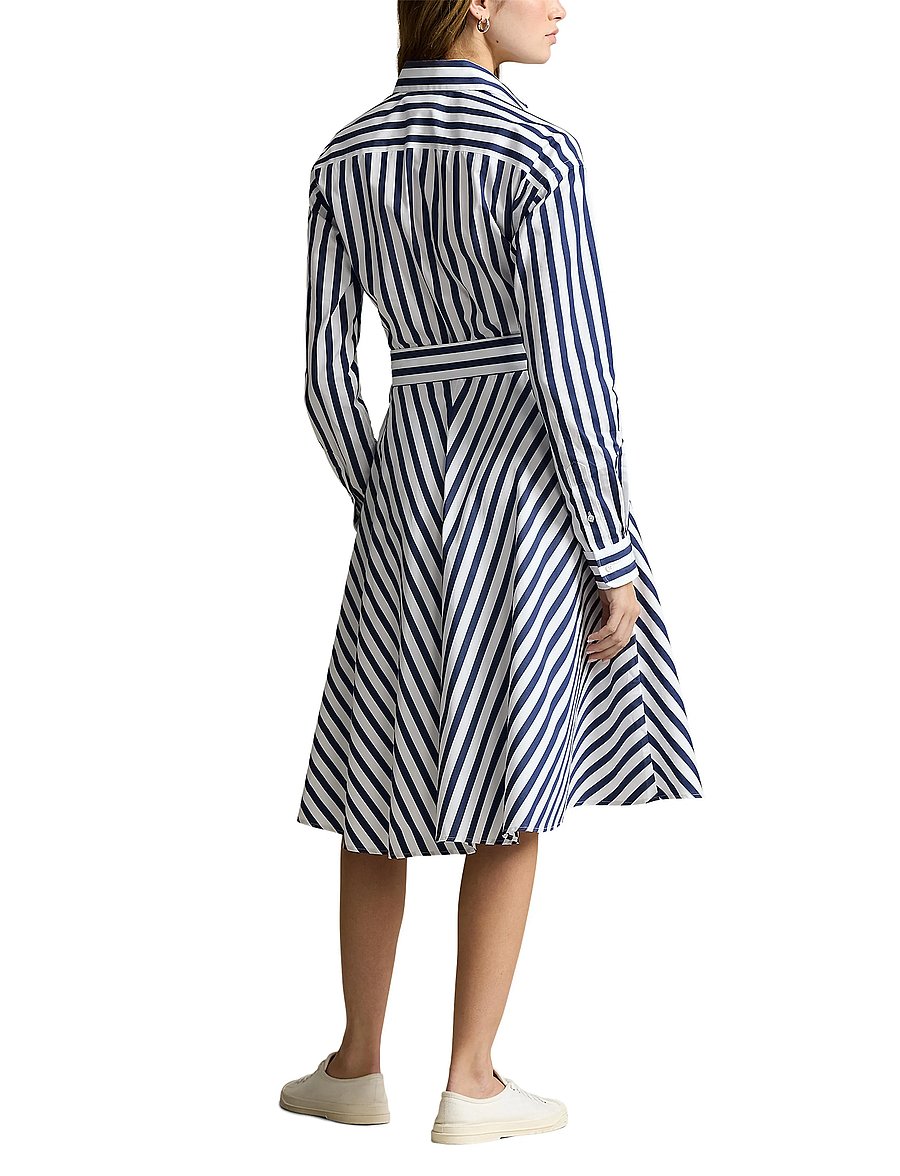 Polo Ralph Lauren - Belted Wide-Stripe Cotton Shirtdress - marškinių tipo suknelės - 970a navy/white - 3