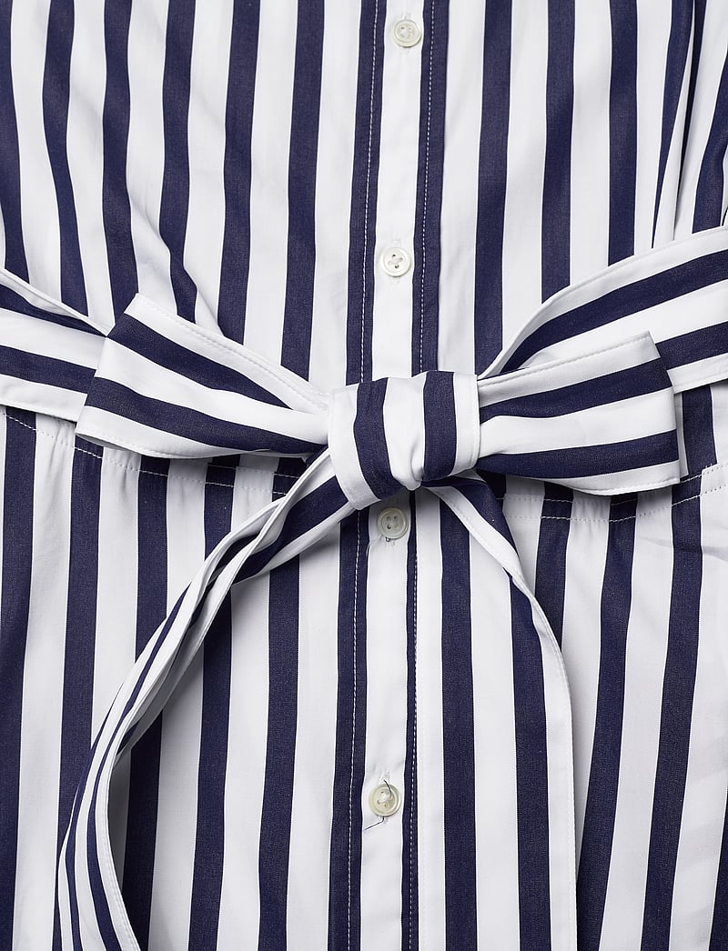 Polo Ralph Lauren - Belted Wide-Stripe Cotton Shirtdress - skjortklänningar - 970a navy/white - 4