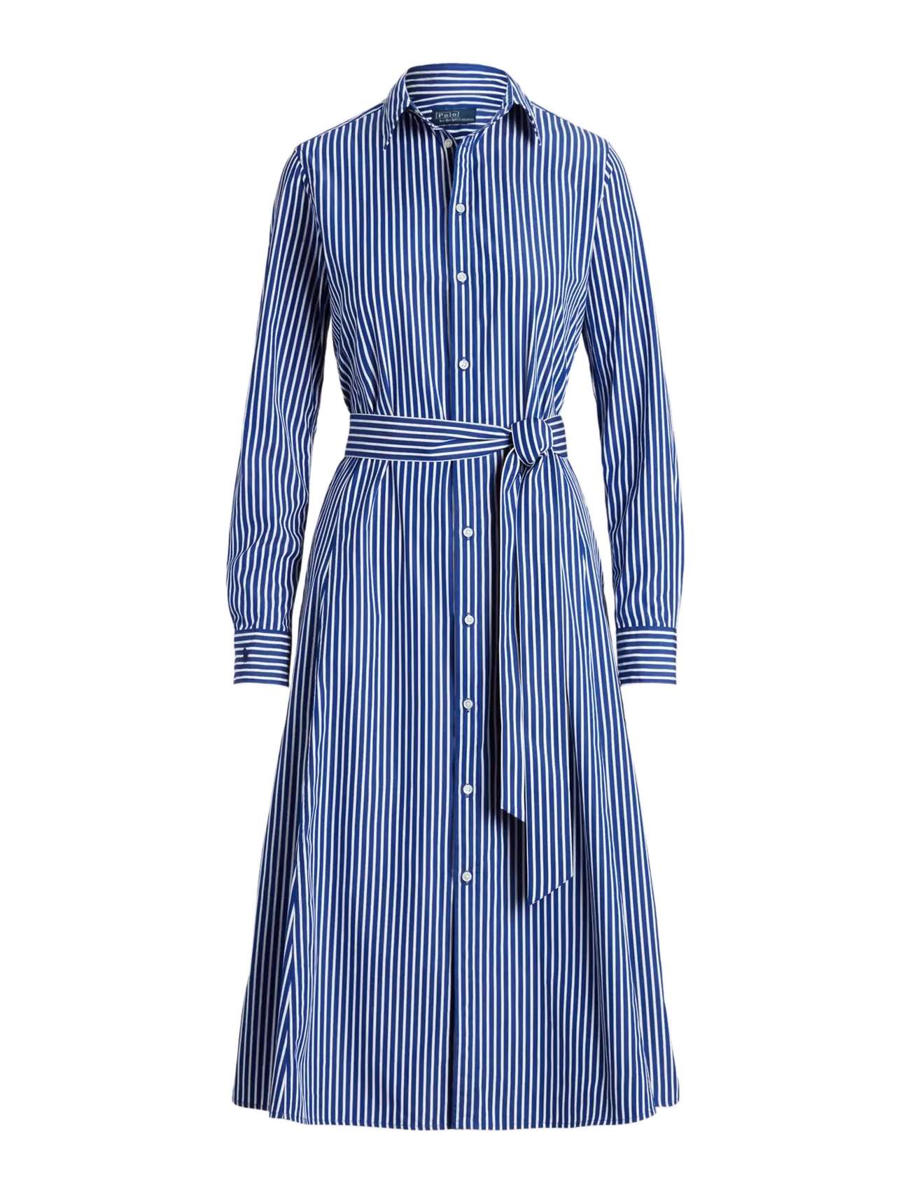 POLO RALPH LAUREN Belted Gestreift Baumwolle Shirtdress Blau - 30 - Damen