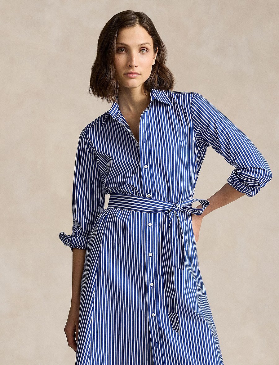 Polo Ralph Lauren - Belted Striped Cotton Shirtdress - robes chemises - 1073b bright navy - 3