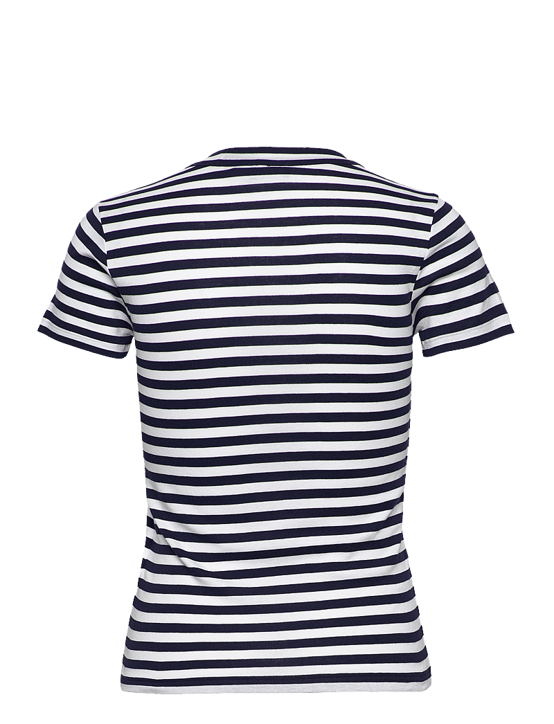 Polo Ralph Lauren - Striped Ribbed Cotton Crewneck Tee - t-shirts - cruise navy/white - 2