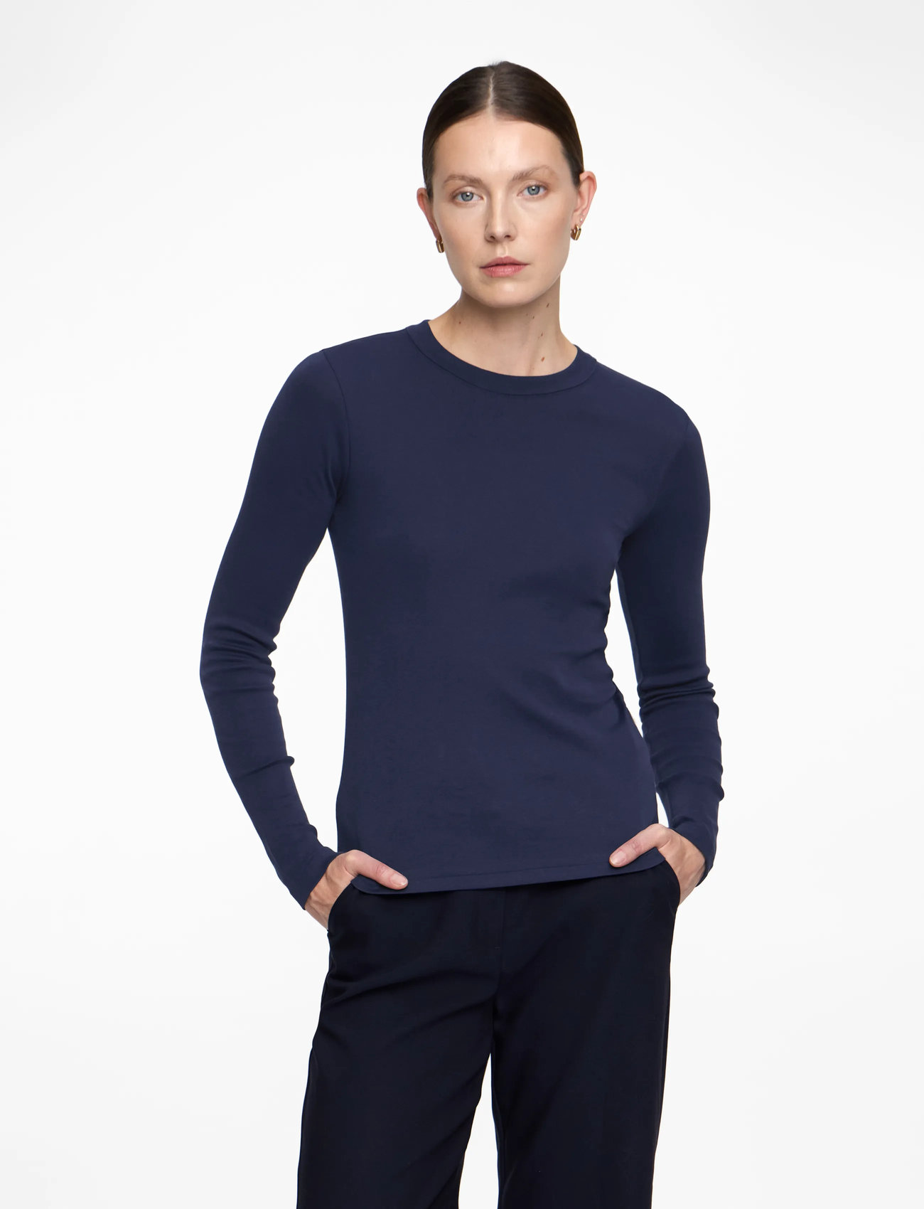 Polo Ralph Lauren - Slim Fit Cotton Long-Sleeve Tee - langärmlige tops - newport navy - 0