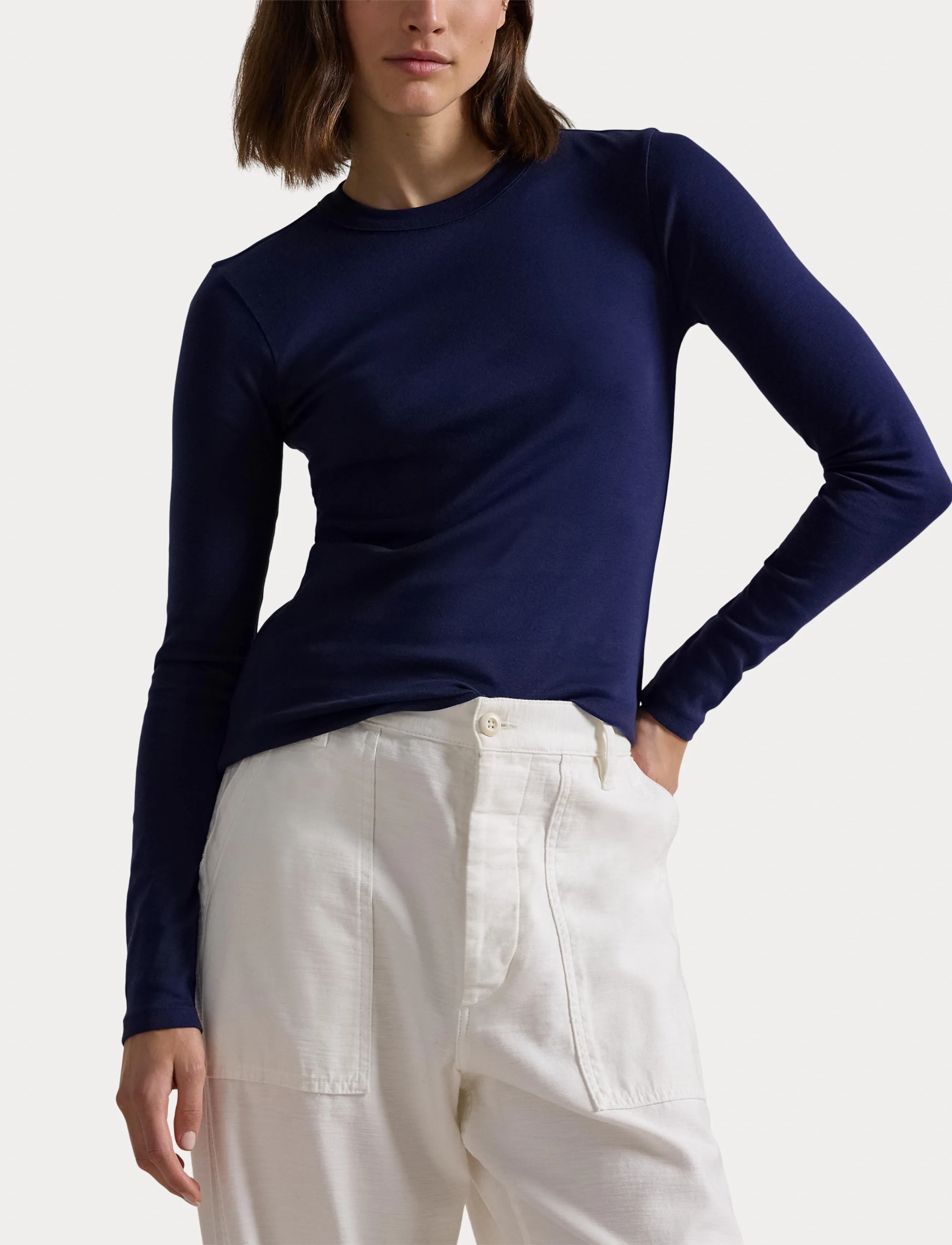 Polo Ralph Lauren Slim Fit Cotton Long-Sleeve Tee skjortor dam – bild 5