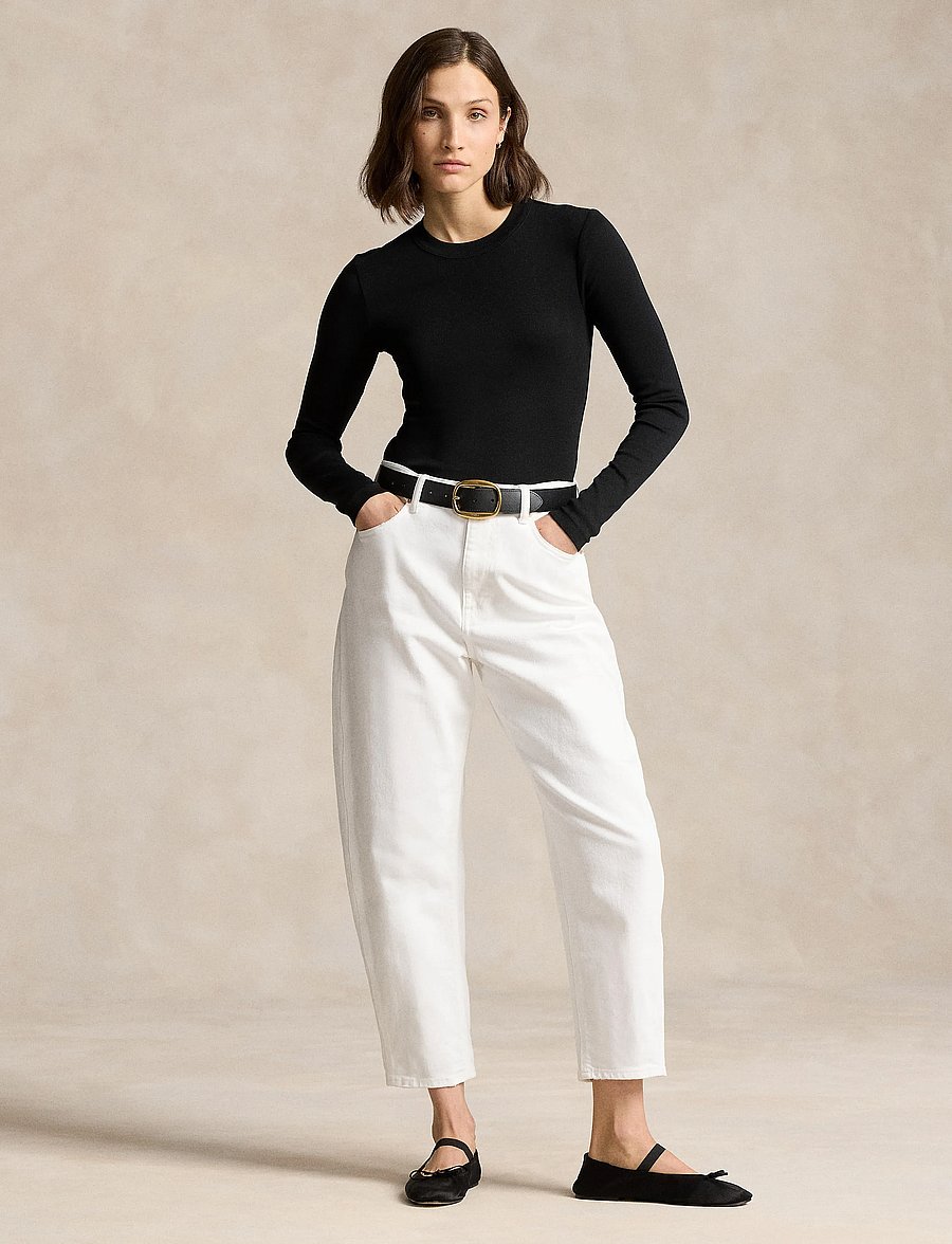 Polo Ralph Lauren - Slim Fit Cotton Long-Sleeve Tee - langärmlige tops - polo black - 1