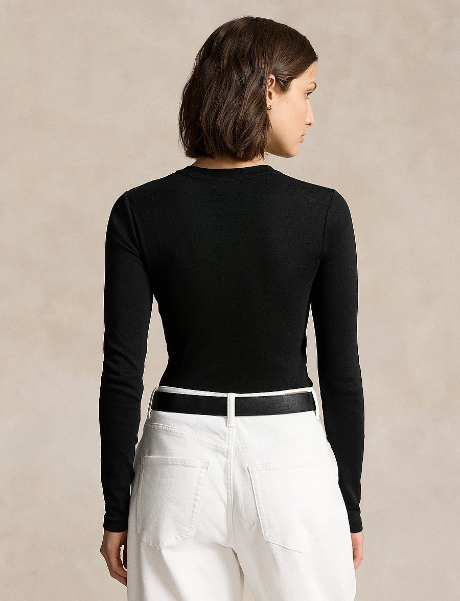 Polo Ralph Lauren - Slim Fit Cotton Long-Sleeve Tee - langärmlige tops - polo black - 2