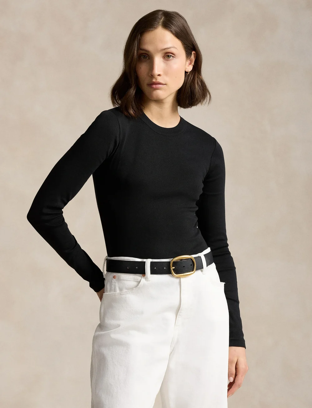 Polo Ralph Lauren - Slim Fit Cotton Long-Sleeve Tee - pikkade varrukatega alussärgid - polo black - 3