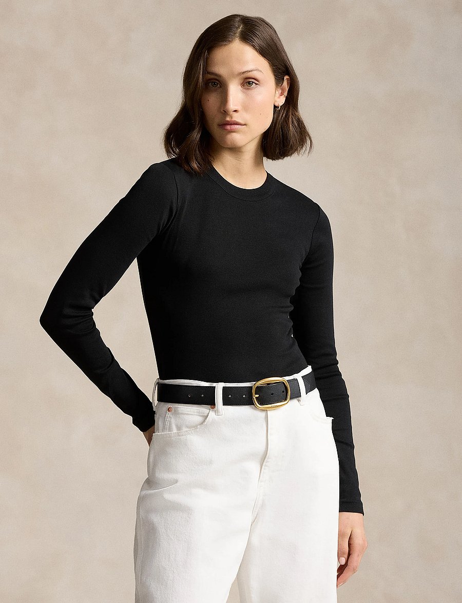 Polo Ralph Lauren - Slim Fit Cotton Long-Sleeve Tee - langärmlige tops - polo black - 3