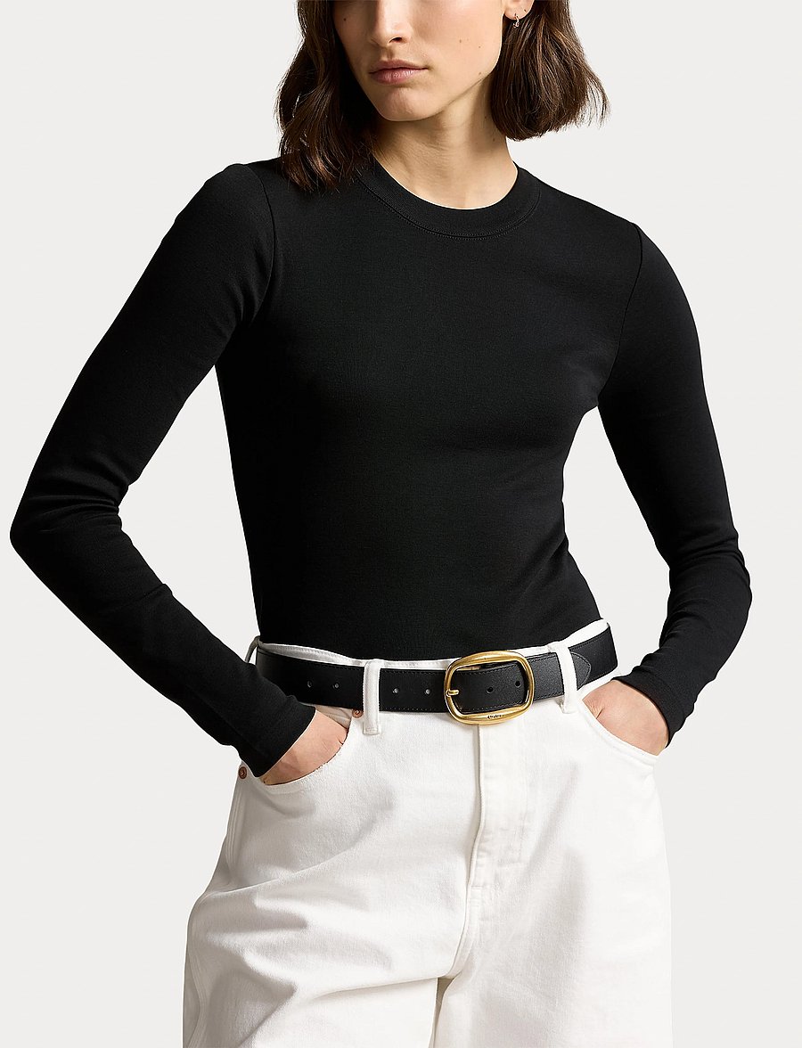 Polo Ralph Lauren - Slim Fit Cotton Long-Sleeve Tee - langärmlige tops - polo black - 5