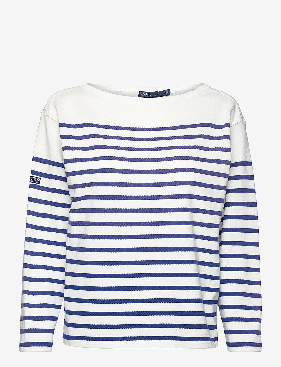 Polo Ralph Lauren - Striped Boatneck Mariner Tee - langærmede toppe - deckwash wht/bril - 1