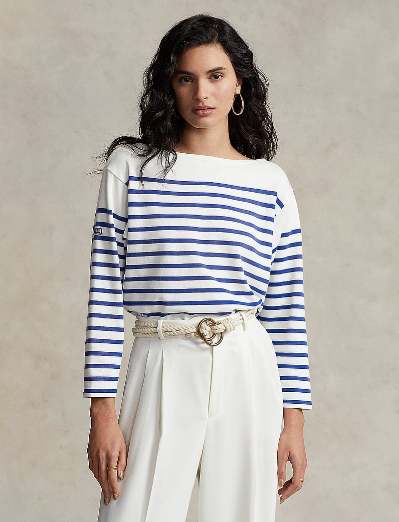 Polo Ralph Lauren - Striped Boatneck Mariner Tee - pitkähihaiset t-paidat - deckwash wht/bril - 0