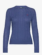 Cable-Knit Cotton Crewneck Sweater - GEM BLUE
