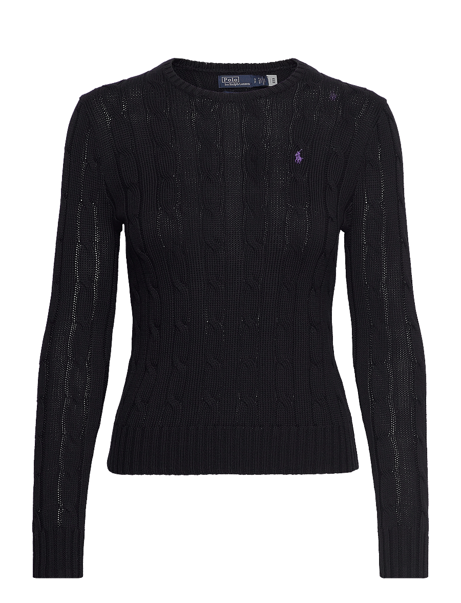 Polo Ralph Lauren - Cable-Knit Cotton Crewneck Sweater - polo black - 0