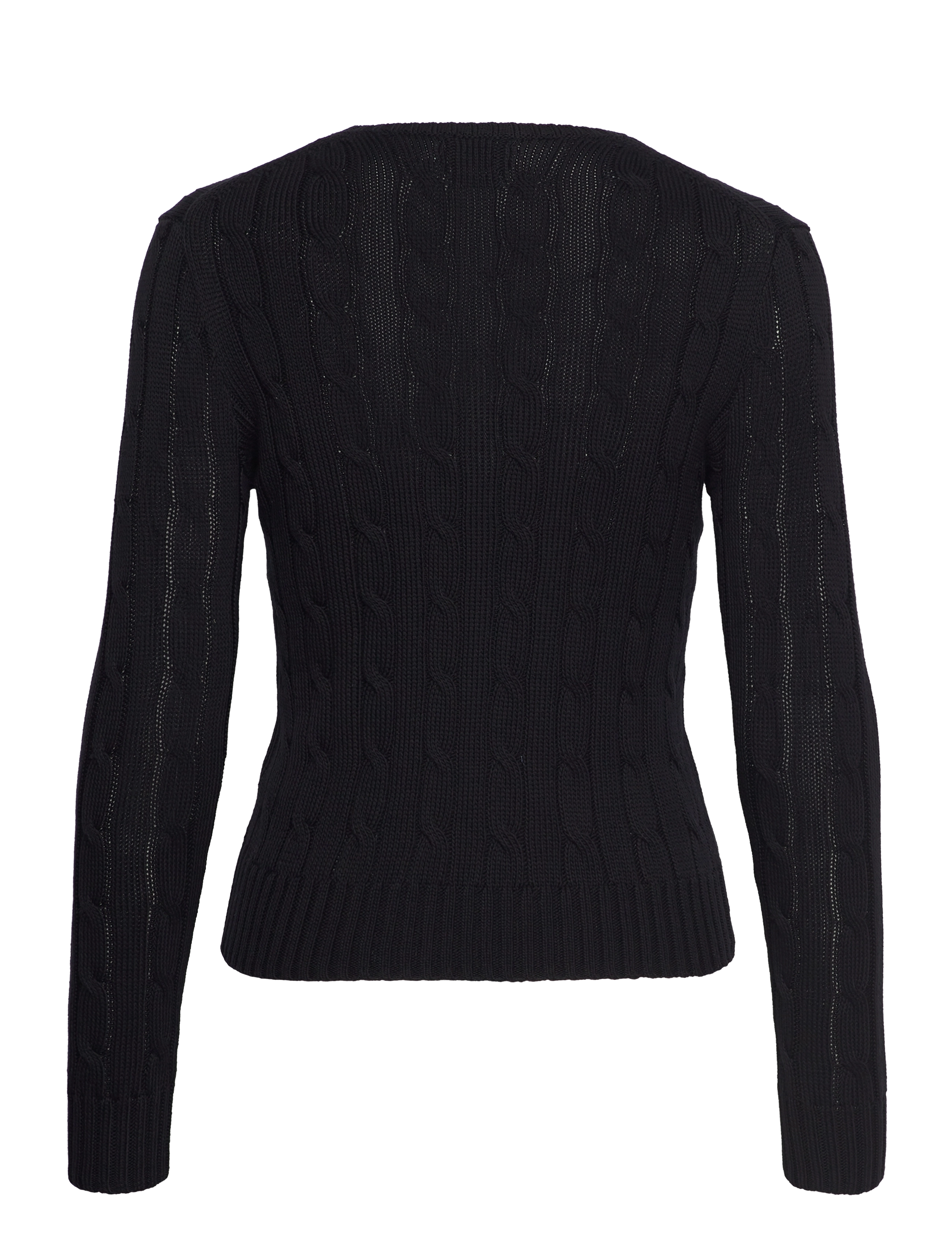 Polo Ralph Lauren - Cable-Knit Cotton Crewneck Sweater - polo black - 1